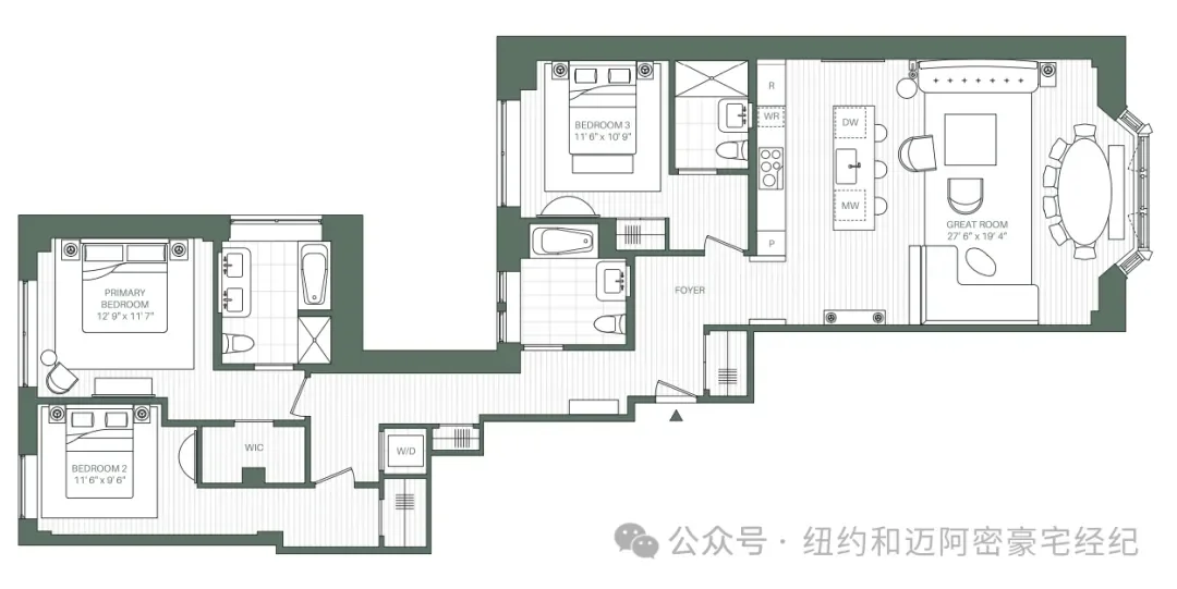Parc Beaufort 三居室挑高平面图