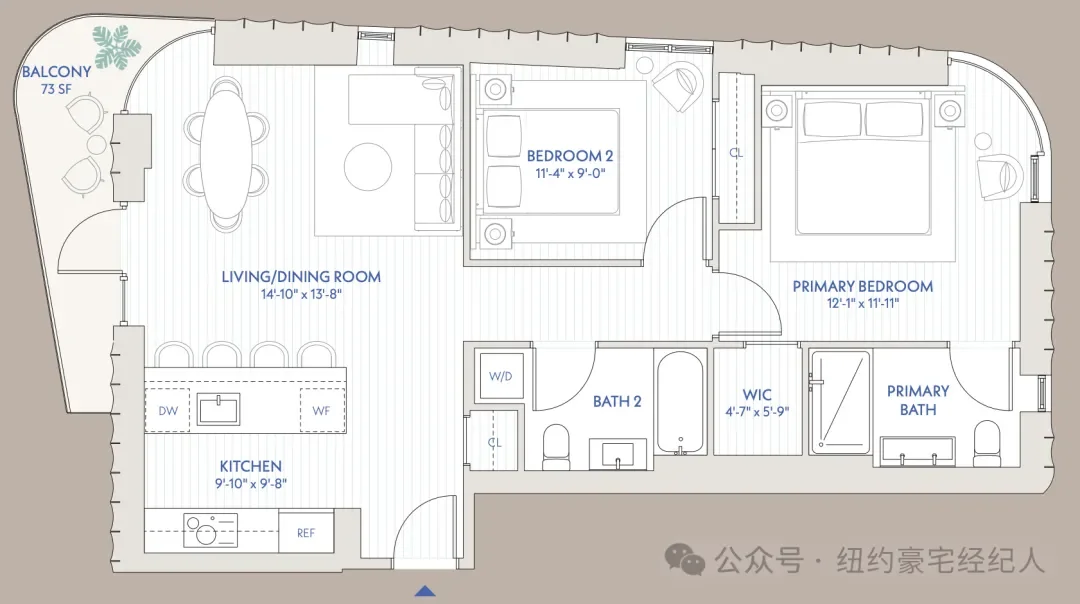 VITA New York 两居室平面图