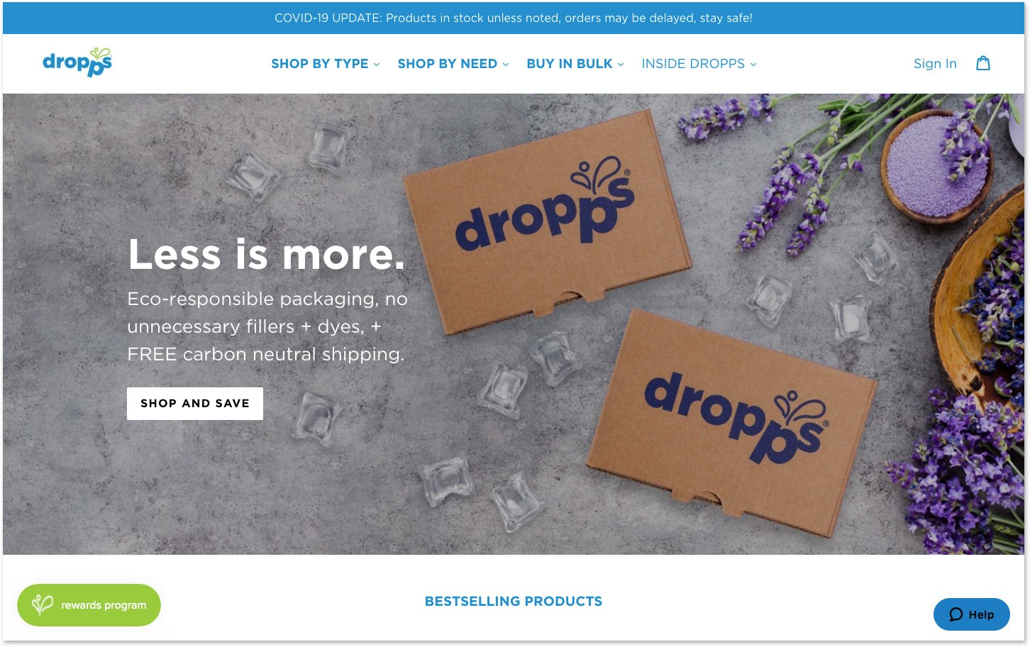 Dropps Homepage Before Desktop