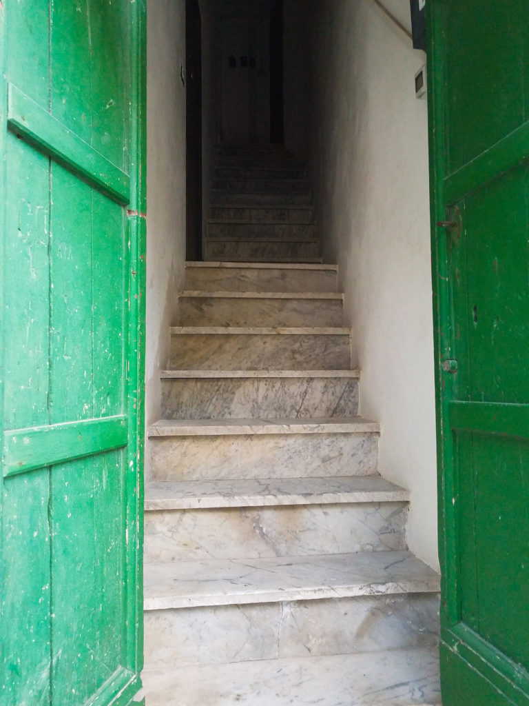 Even taller than they appear. Stone steps in Riomaggiore, Italy.