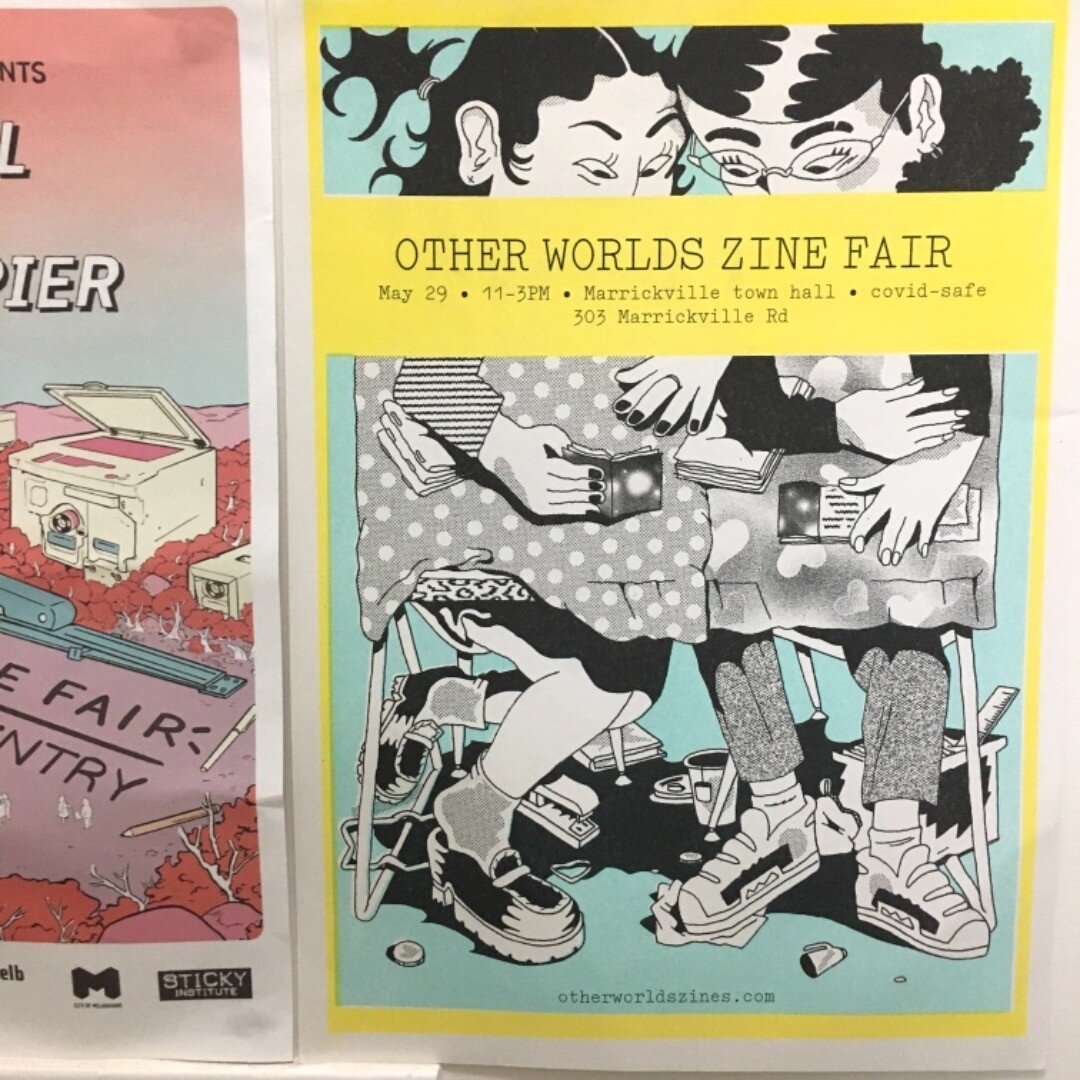 Other Worlds Zine fair 2022 poster. Wonderful event full of wonderful art &amp; people 🦚✌🏽🦚@otherworldszinefair