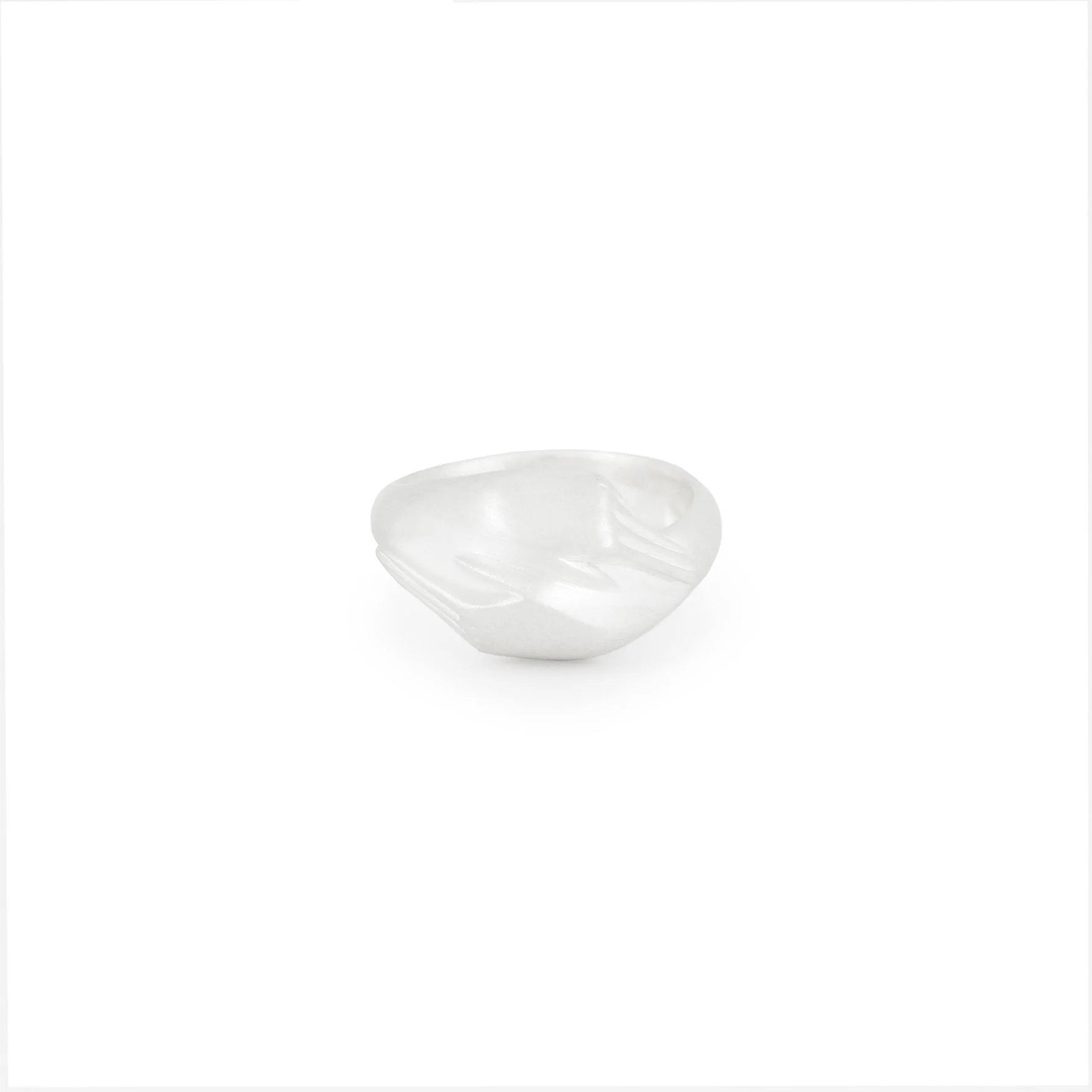 Holding hands Silver Matt Ring Square White.jpg