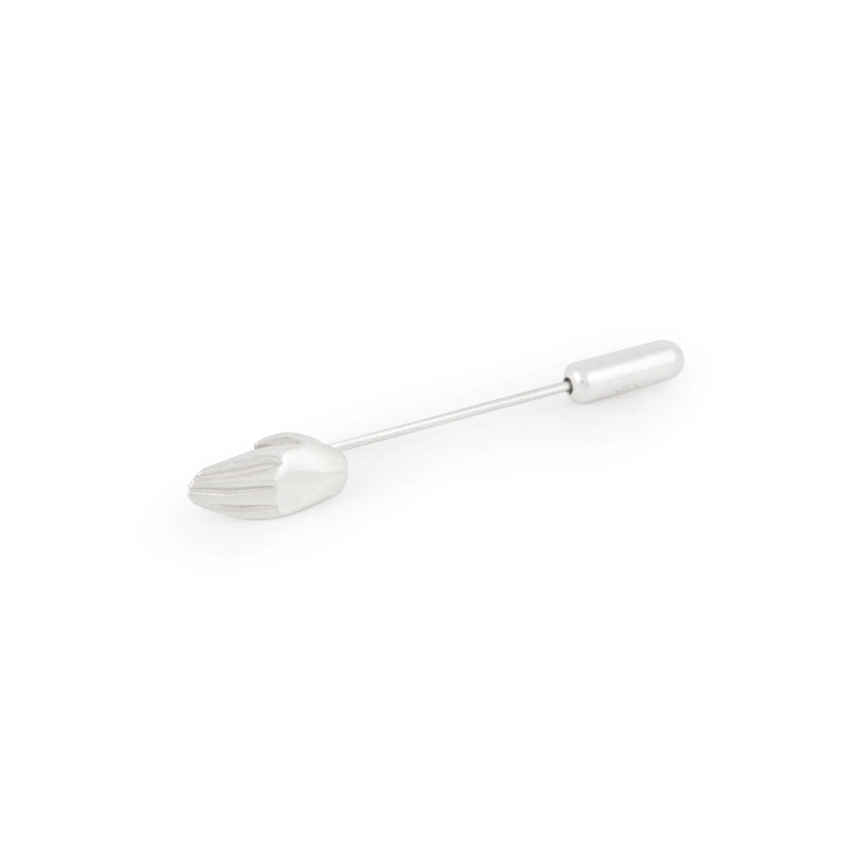 Hand Tie Pin Silver Matt White.jpg