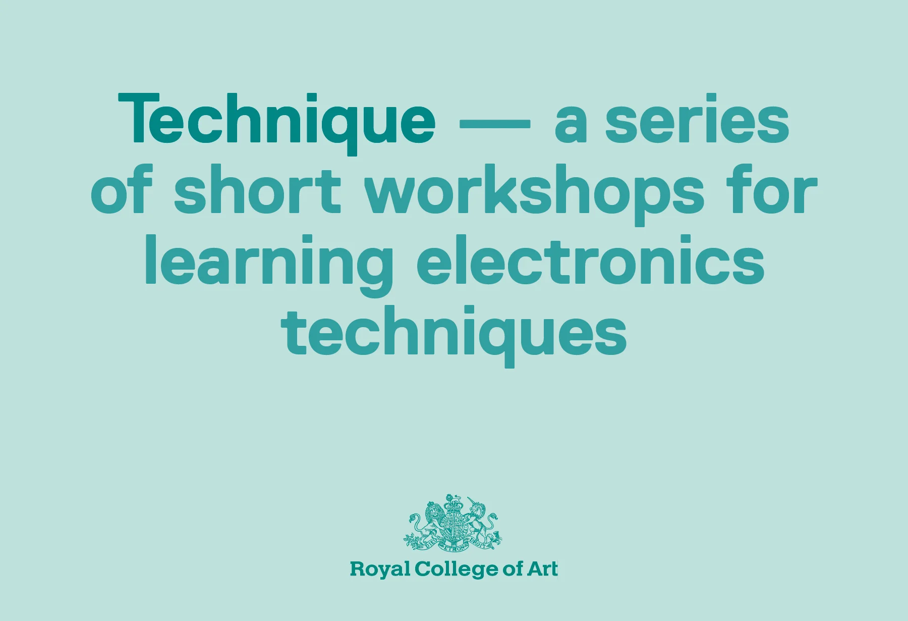 Identity design and illustration for a series of workshops at the Royal College of Art, helping students to learn basic electronics techniques.