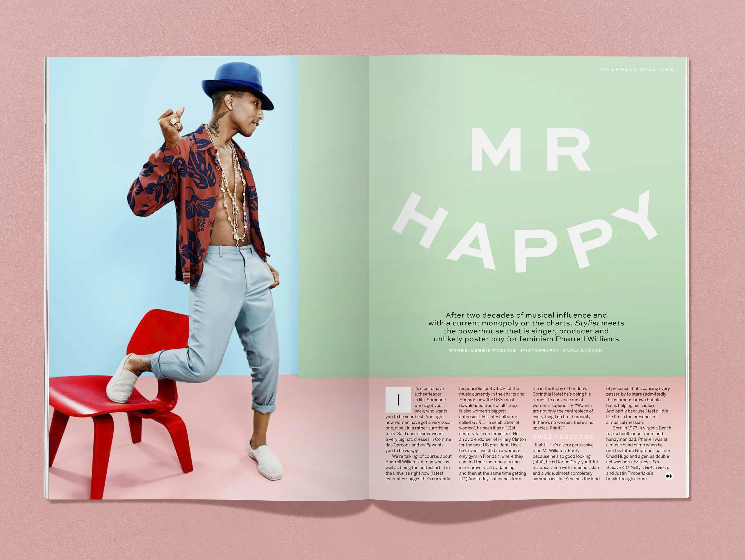 Smily typography for a happy Pharrell Williams. 