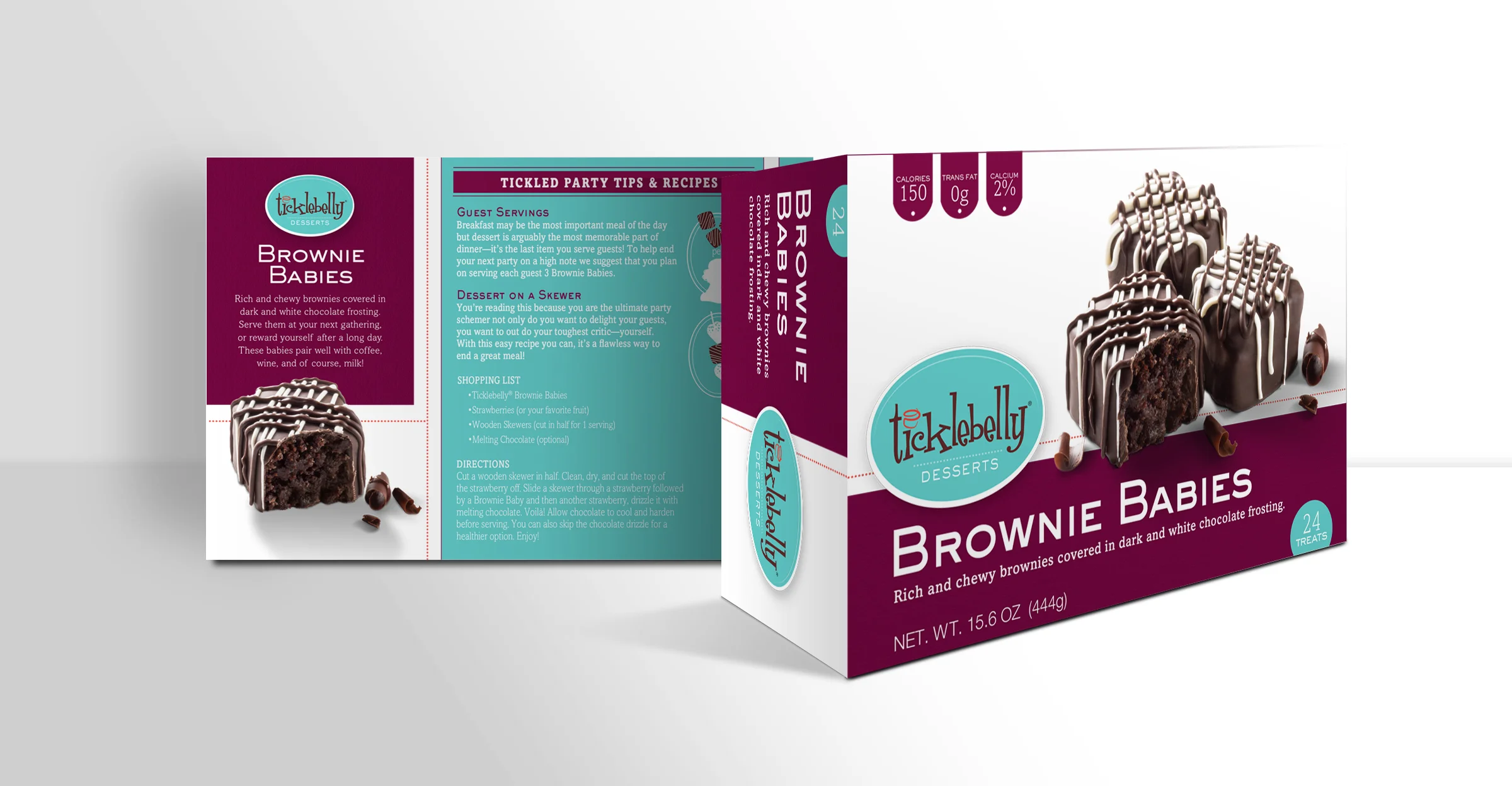 Final design of the package, front and back.