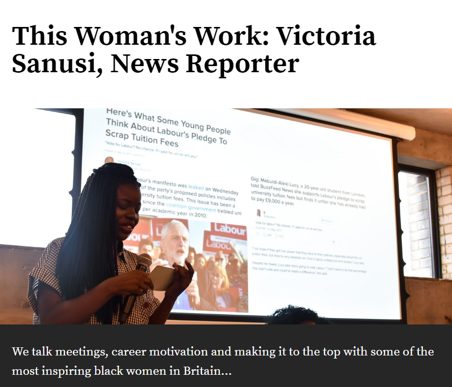 This woman's work: Victoria Sanusi, News reporter - Black Ballad - March 2018
