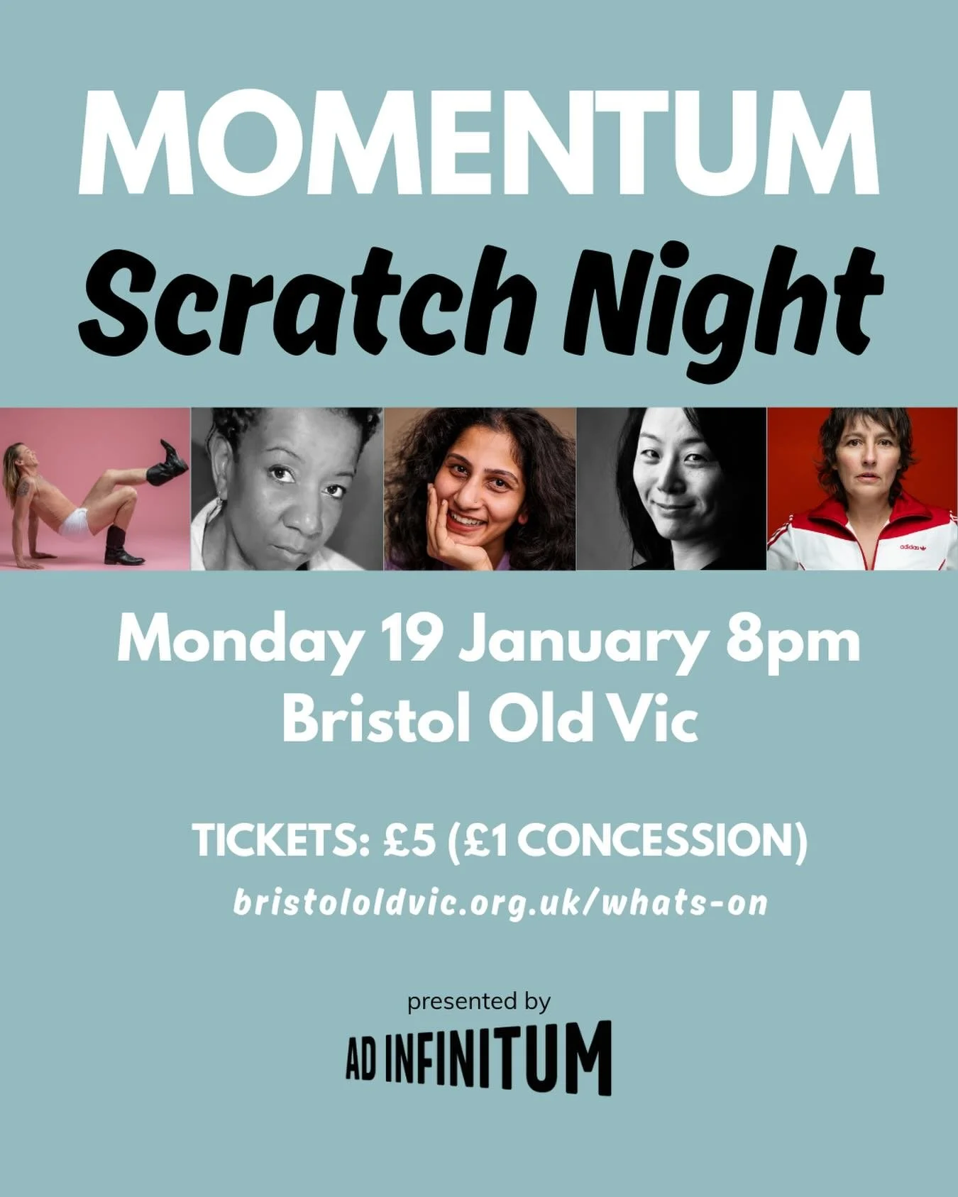 🎟️ Have you got your tickets yet?? 🎟️

Five artists from our artist development programme Momentum share brand-new ideas in an exciting evening of live performance. The event will be BSL interpreted by Kat Wright and Naomi Bearne.

📅 Monday 19 Jan