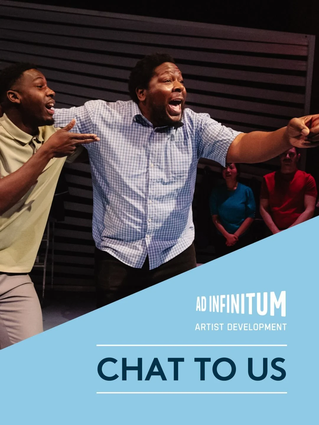 💬 &lsquo;Chat to Us&rsquo; is a free, informal, one-hour conversation with one of our Co-Artistic Directors, Nir or George. There&rsquo;s no big application process, no pressure, just space to talk and bounce ideas around.

Maybe you&rsquo;re...
 🛠