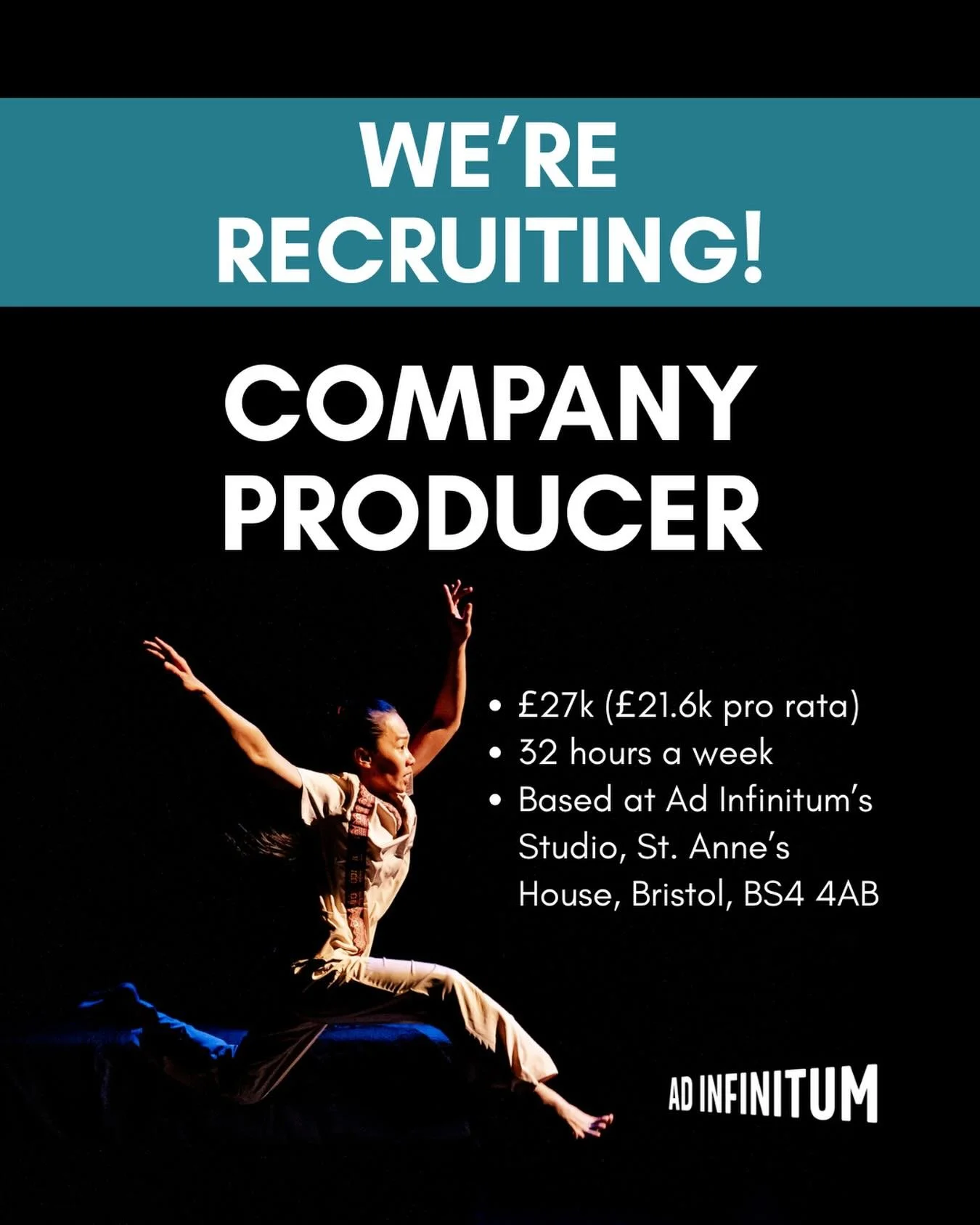We&rsquo;re recruiting! Could you be our new Company Producer?

We&rsquo;re looking for a proactive and dedicated Company Producer to join our small and friendly team. This is an exciting moment for the organisation as we move into our new Studio in 