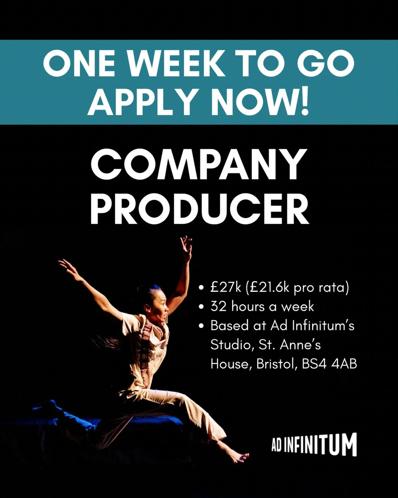 One week left to apply! Could you be our new Company Producer?

We&rsquo;re looking for a proactive and dedicated Company Producer to join our small and friendly team. This is an exciting moment for the organisation as we move into our new Studio in 