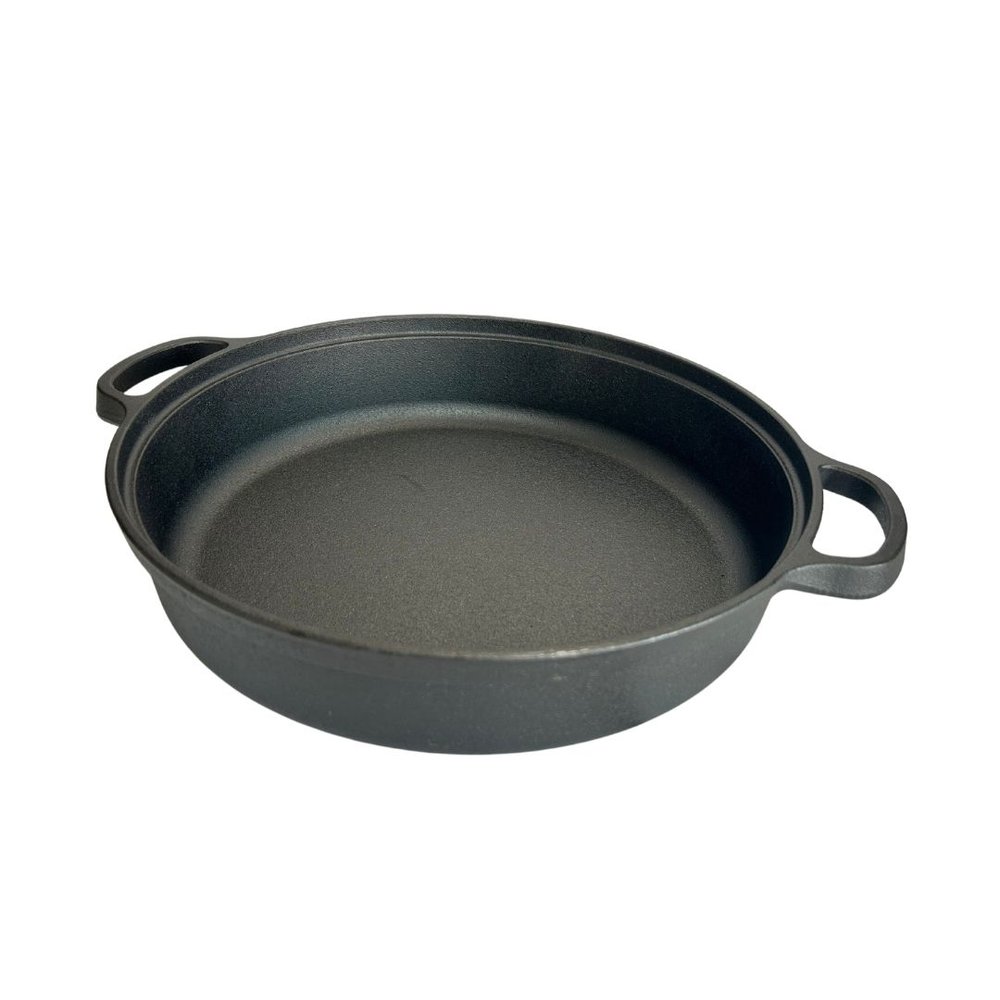 12in Cast Iron Deep Skillet with Lid