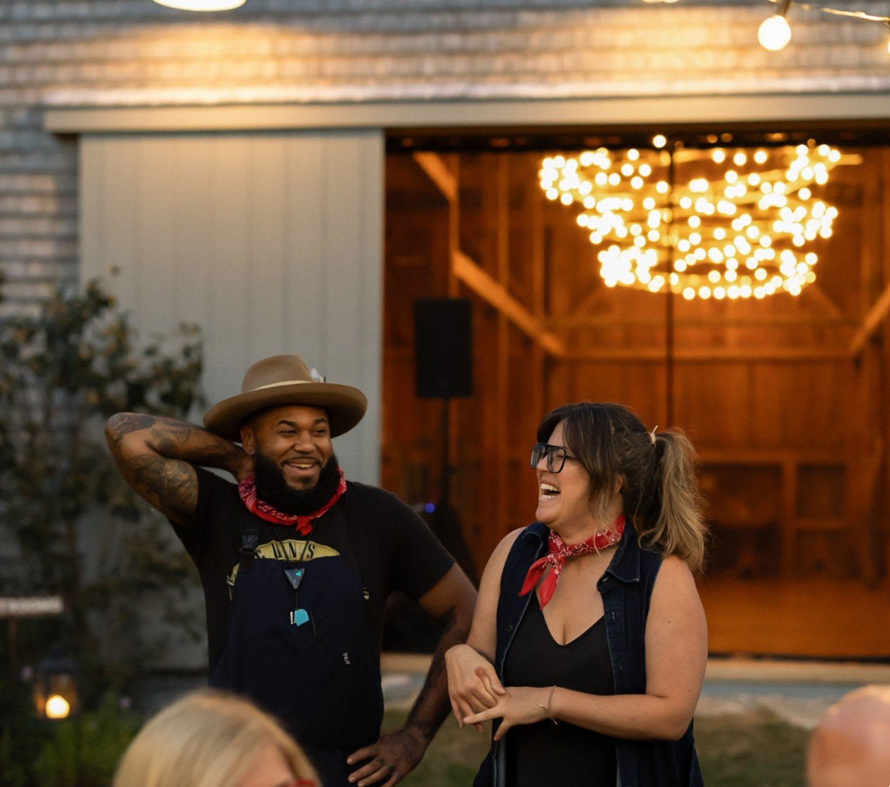 Brent and Ariel in front of Wanderwood Barn Photo by Meredith Brockington