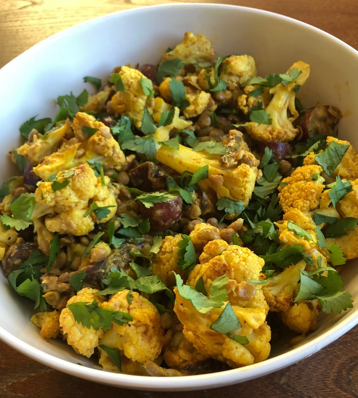 Roasted Cauliflower Turmeric Salad