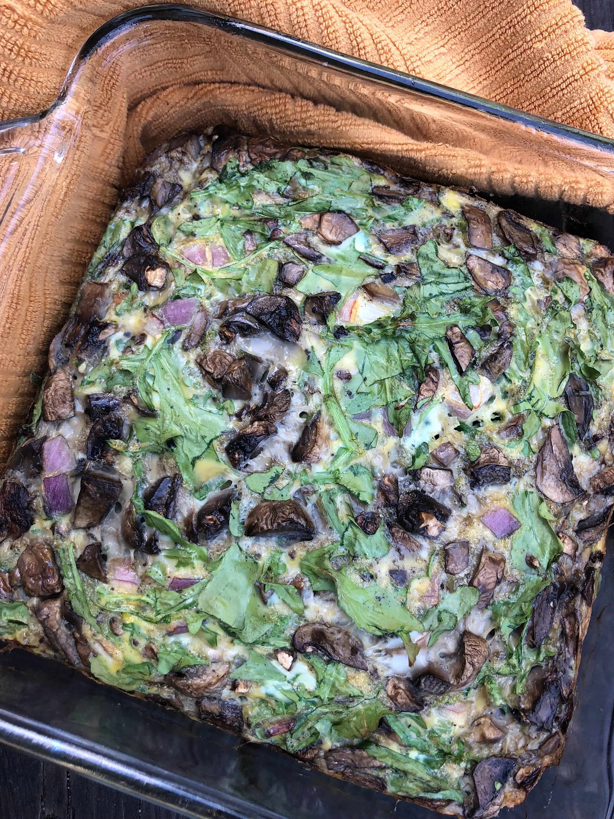 Mushroom Arugula Breakfast Frittata 