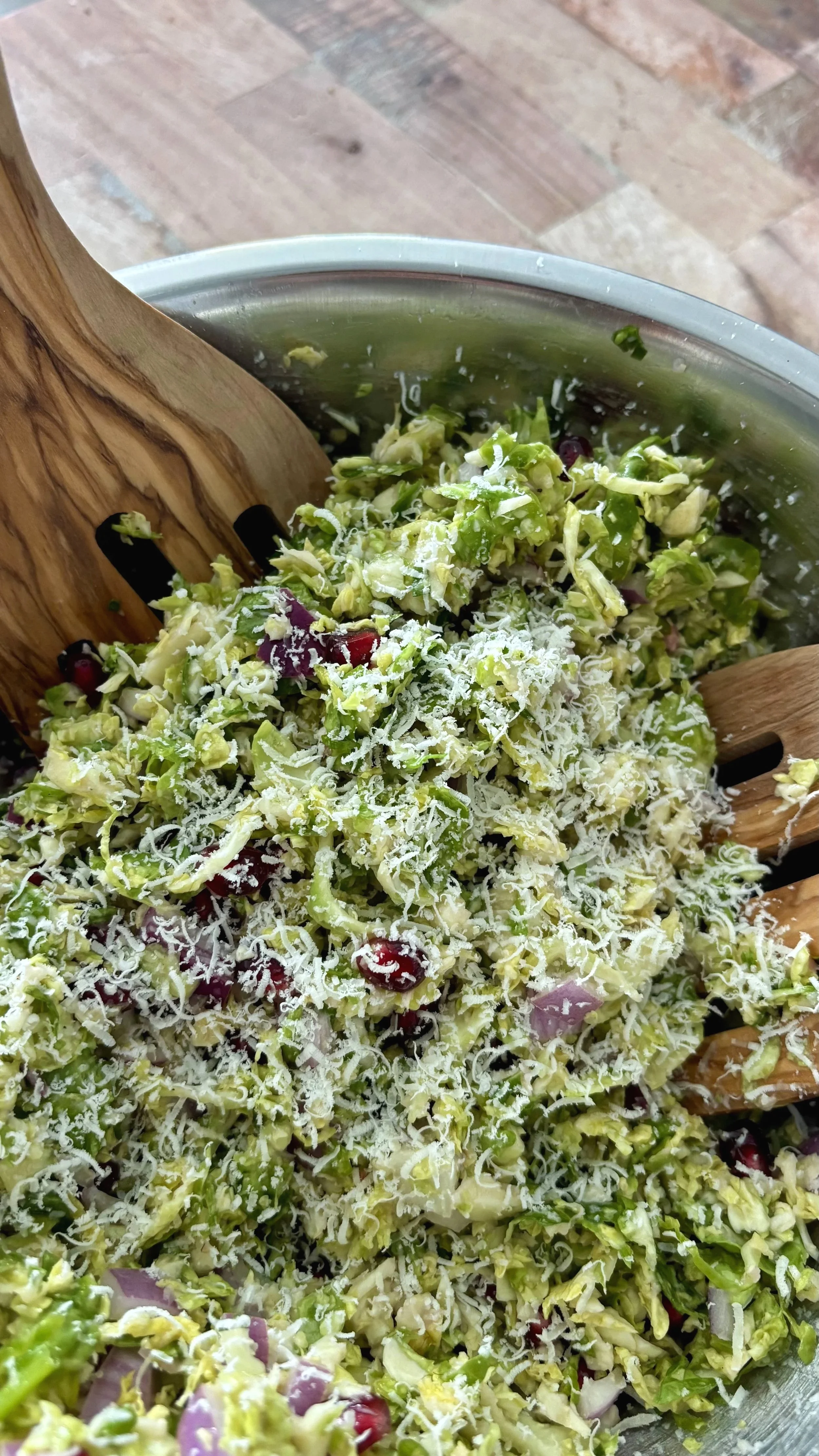 Shredded Brussels Sprouts and Pomegranate Salad