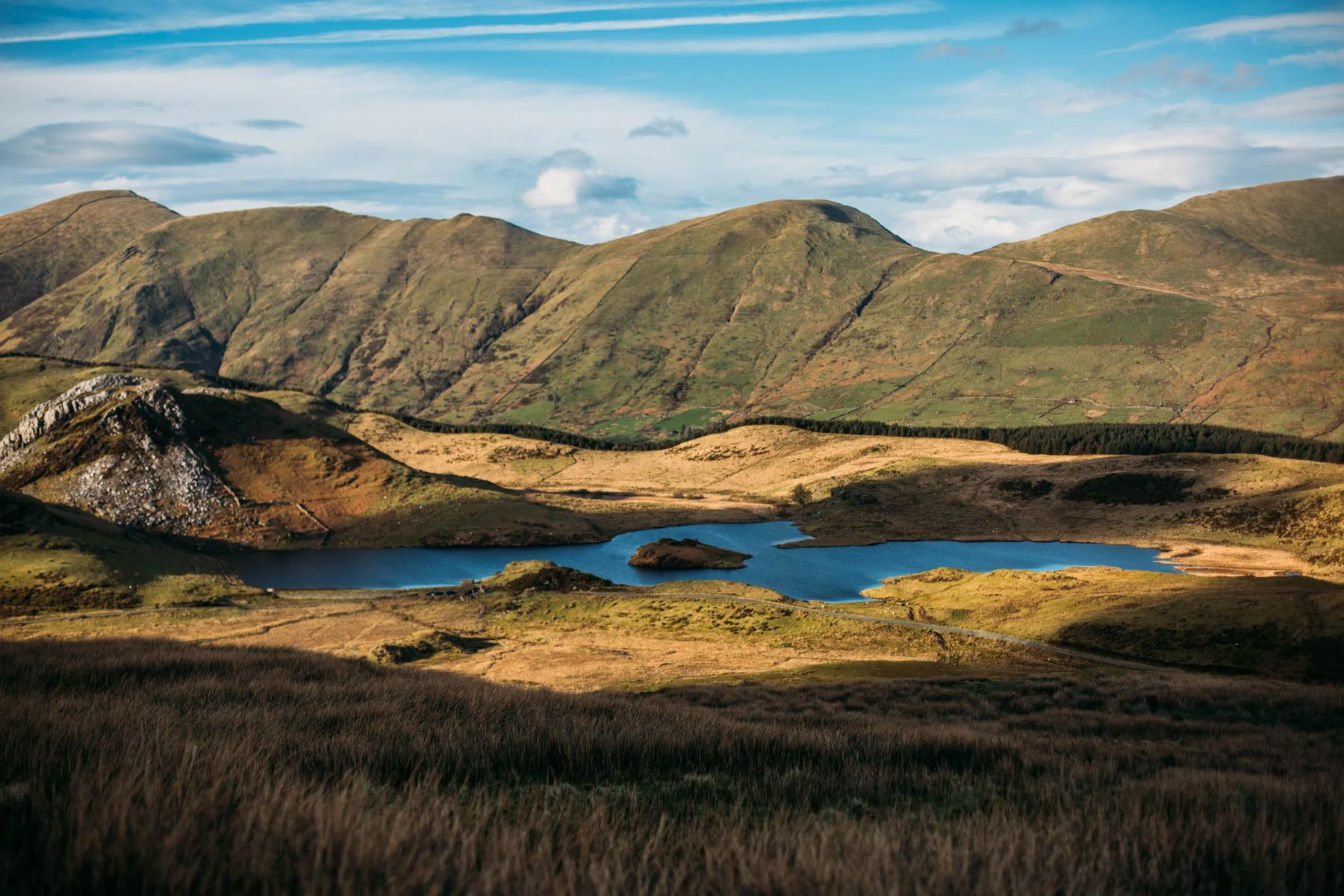 Lake at the descent of the Nantlle Ridge