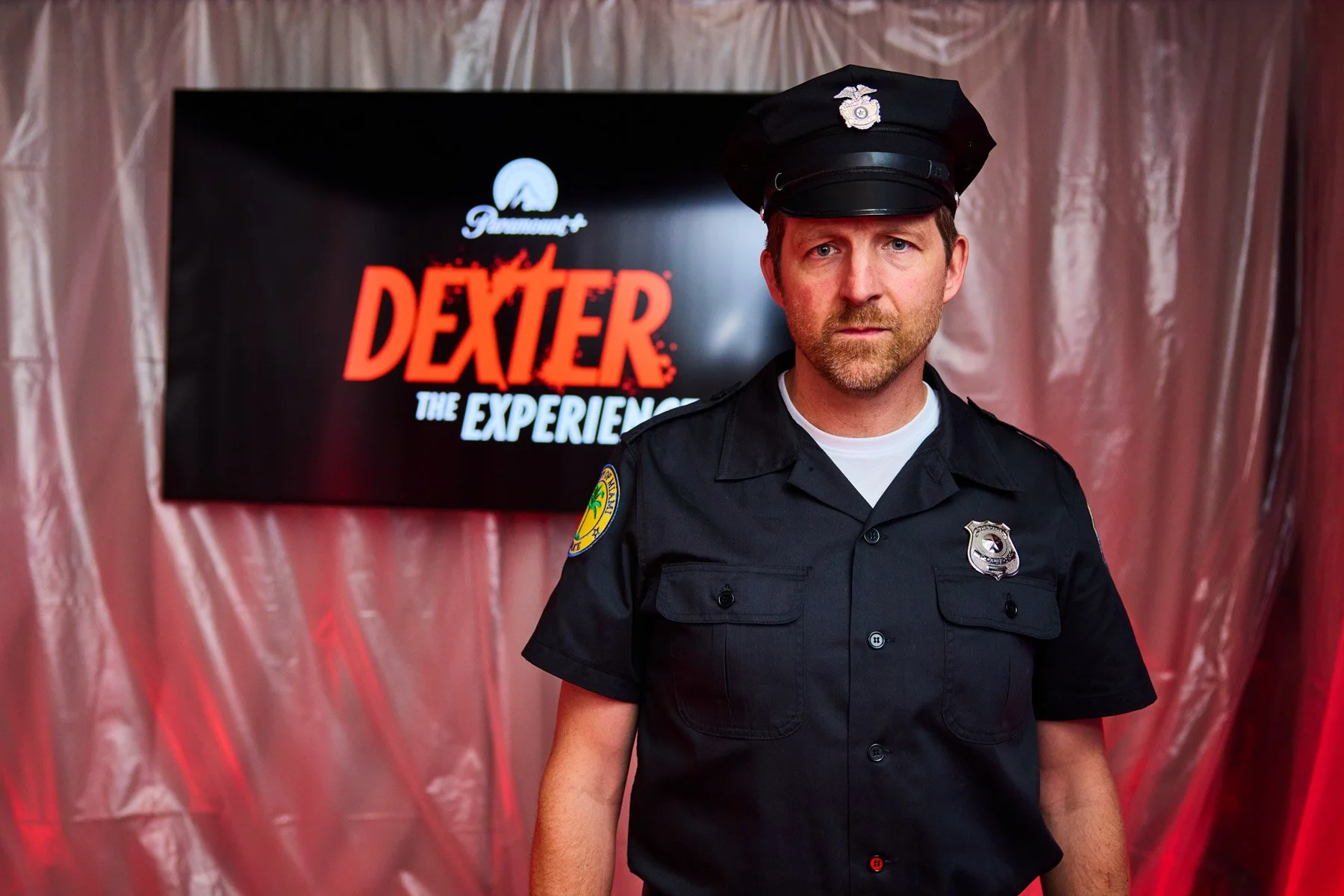 Entertainment brand event photography of actor at Dexter event