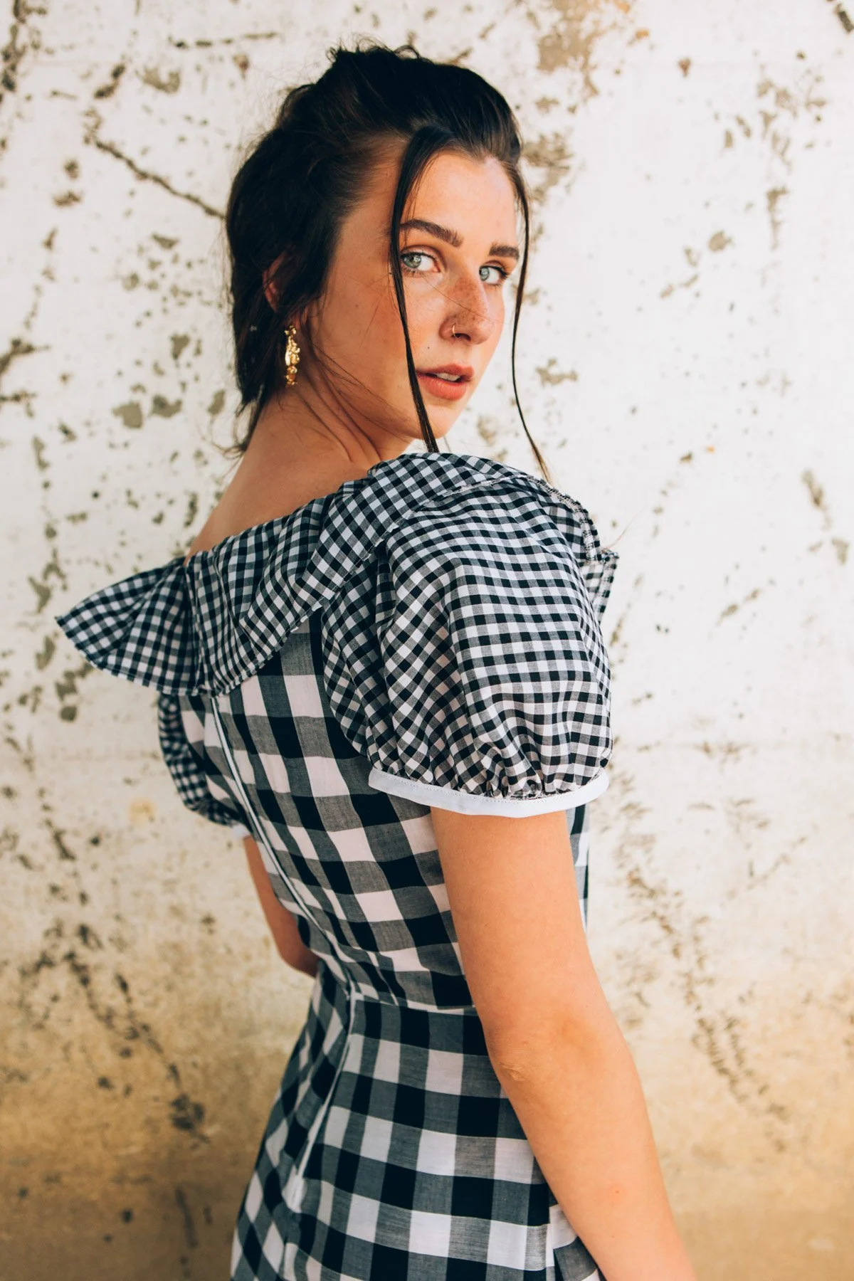 Contemporary outdoor fashion portrait in Independent Design Company designs