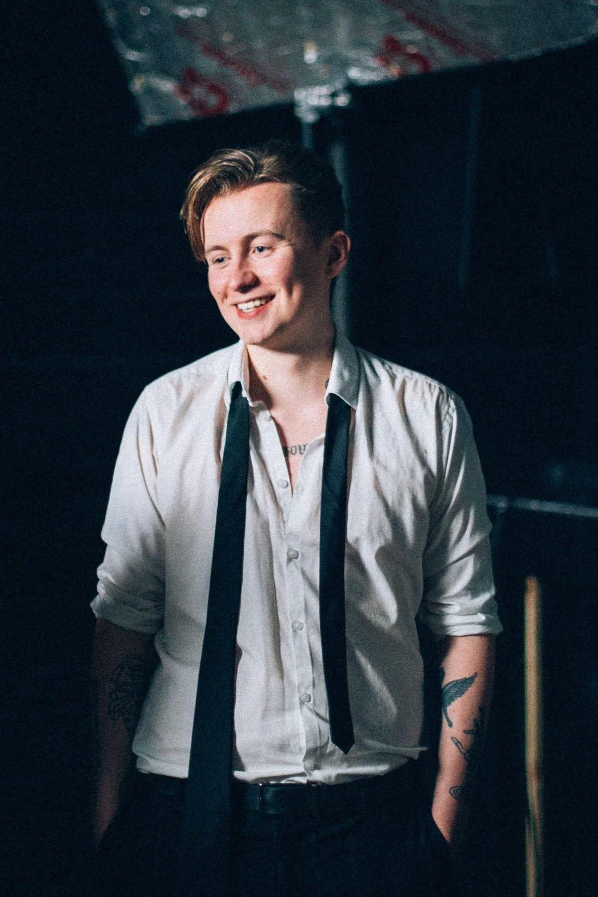 Cinematic unit still of background performer during Shmelly shoot