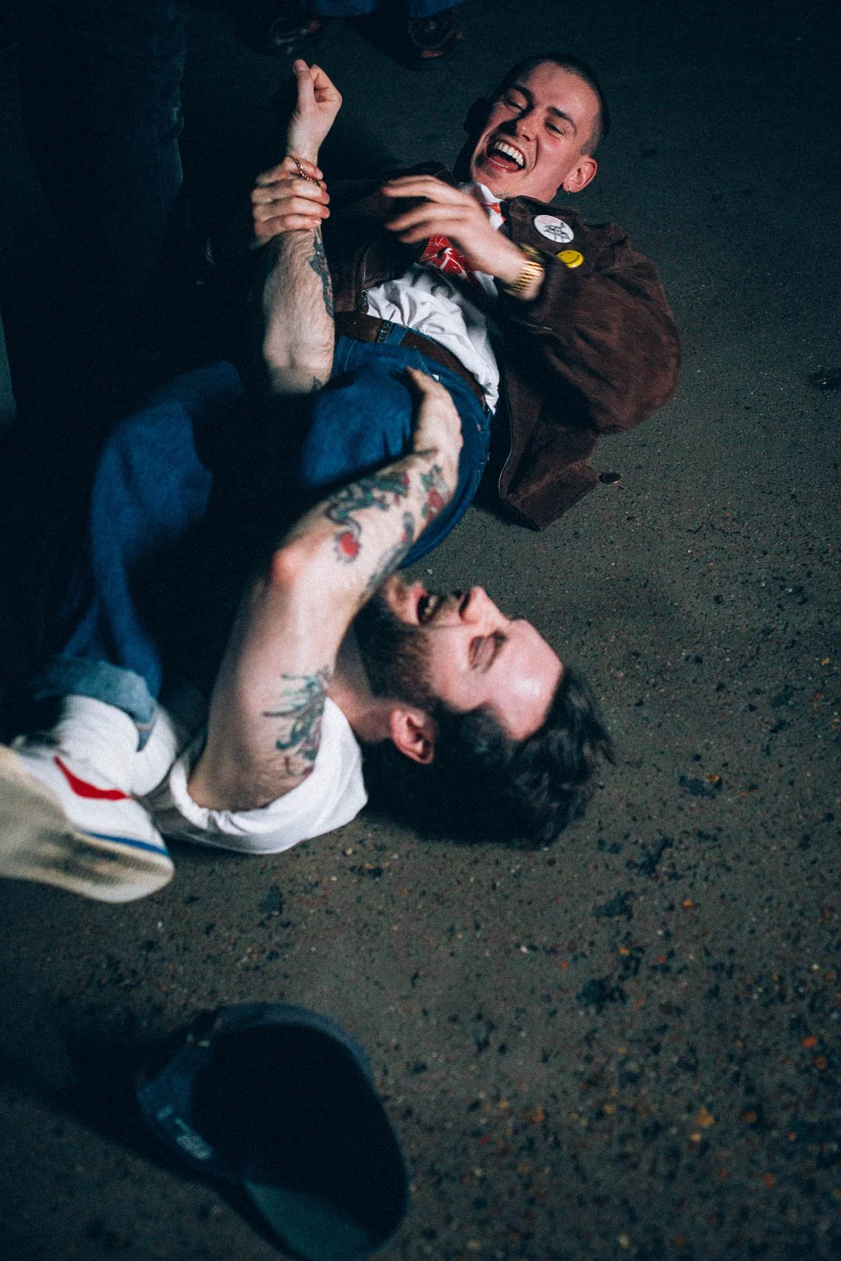 Cinematic unit still of Kojaque filming Shmelly with supporting cast