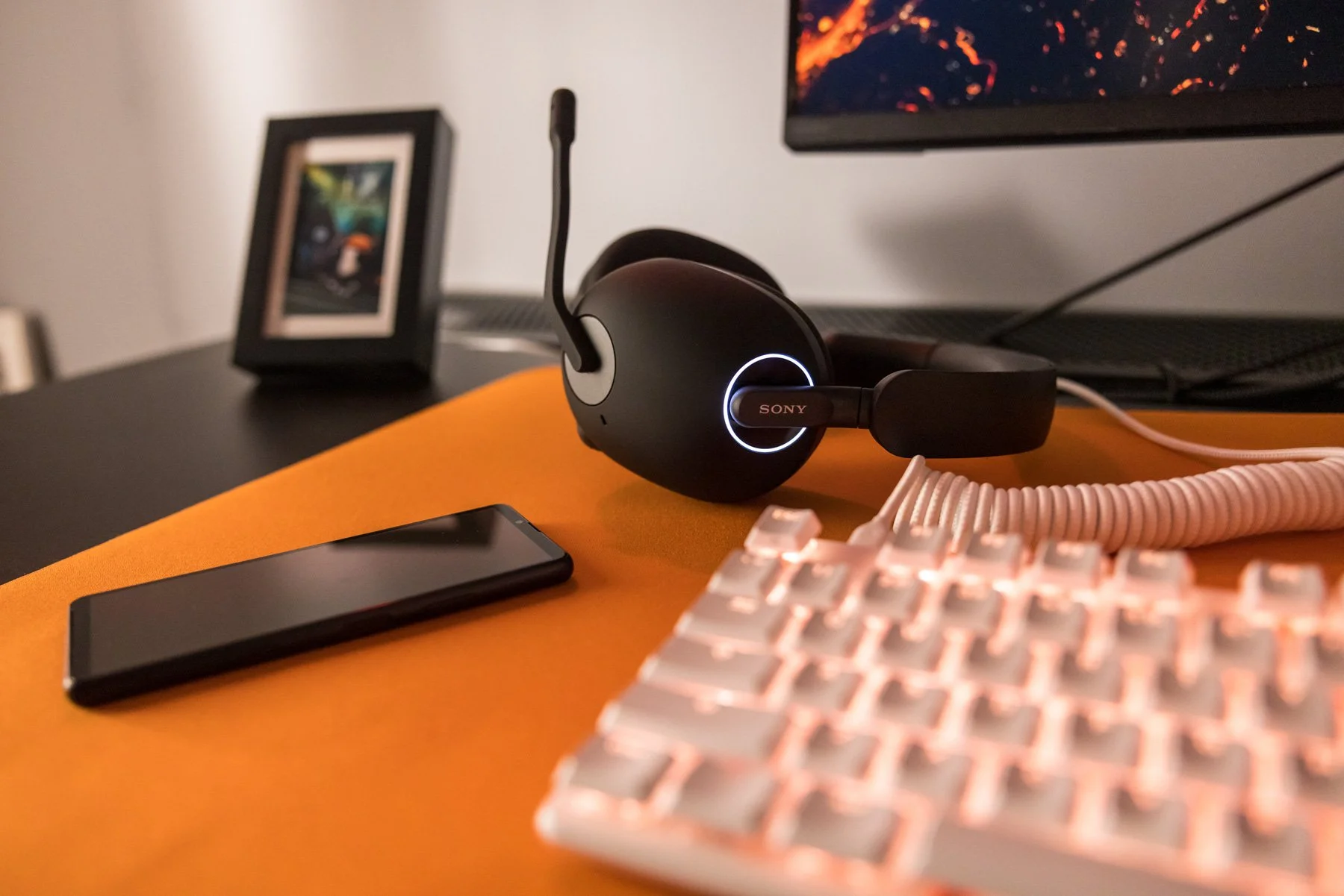 Commercial lifestyle photography of Sony gaming headphones