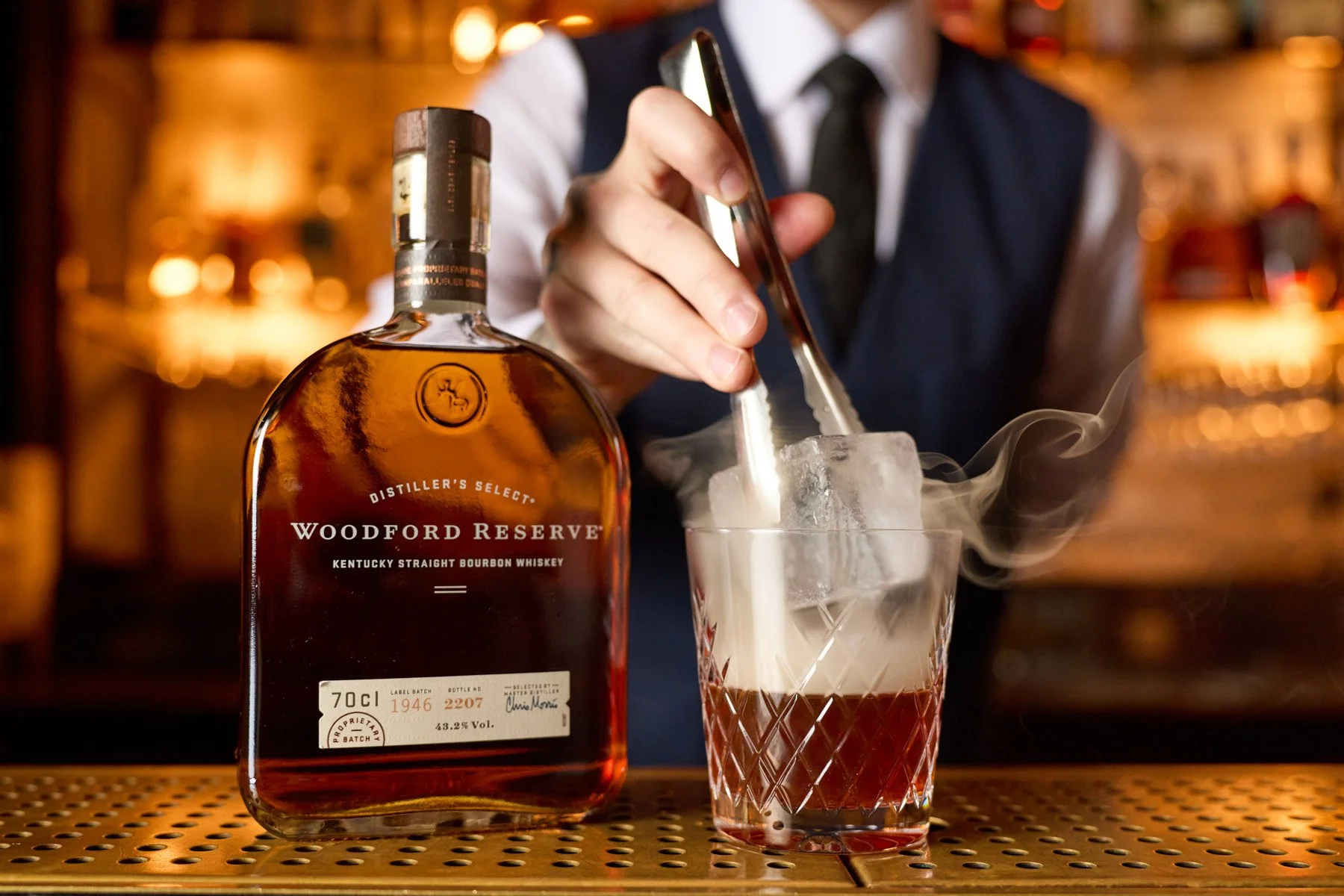 Commercial photography of Woodford Reserve cocktail preparation