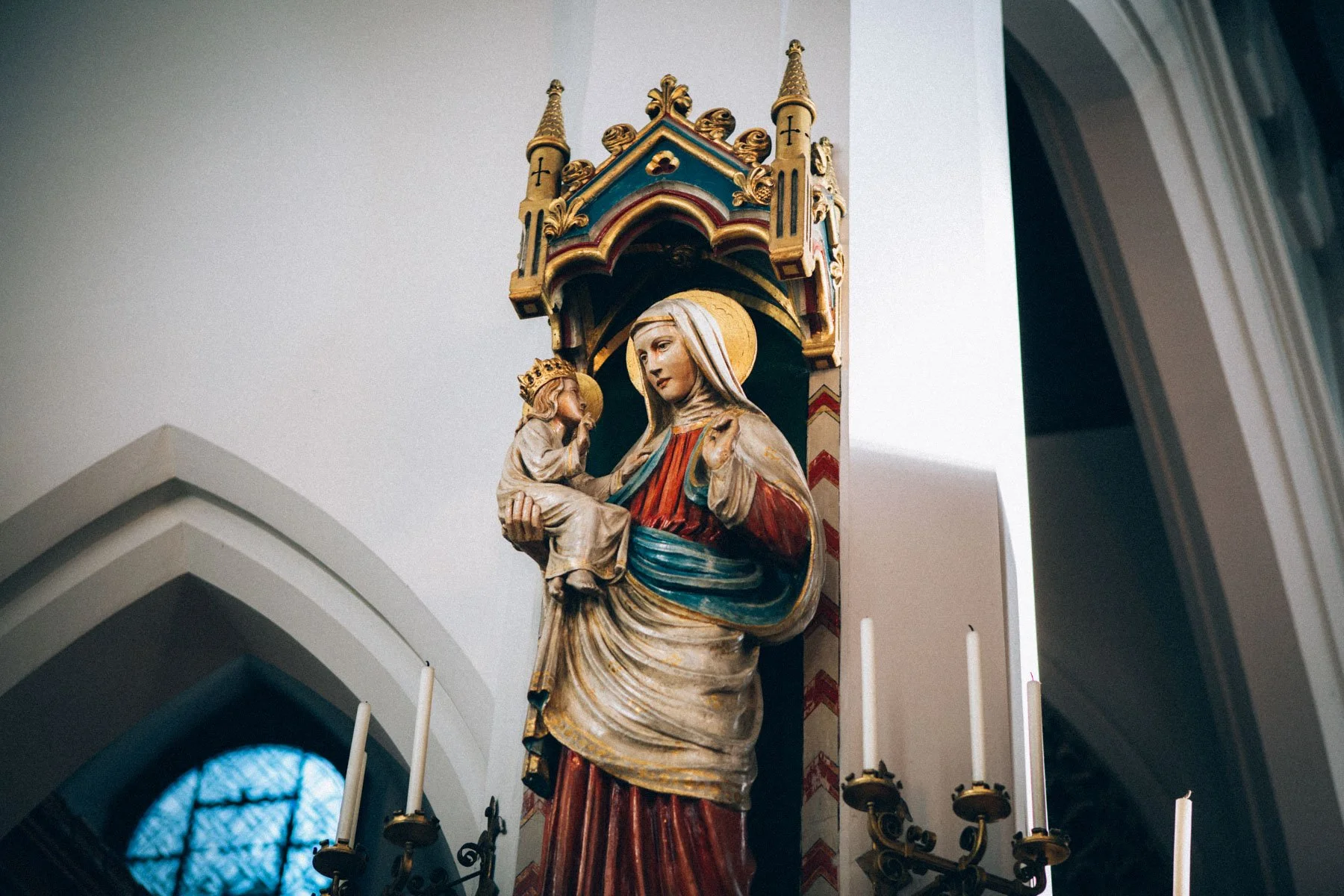 Unit still of church set piece during filming