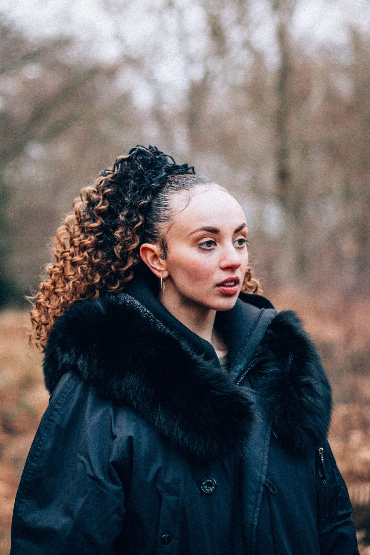 Editorial BTS portrait photography of an anonymous subject on a music video set