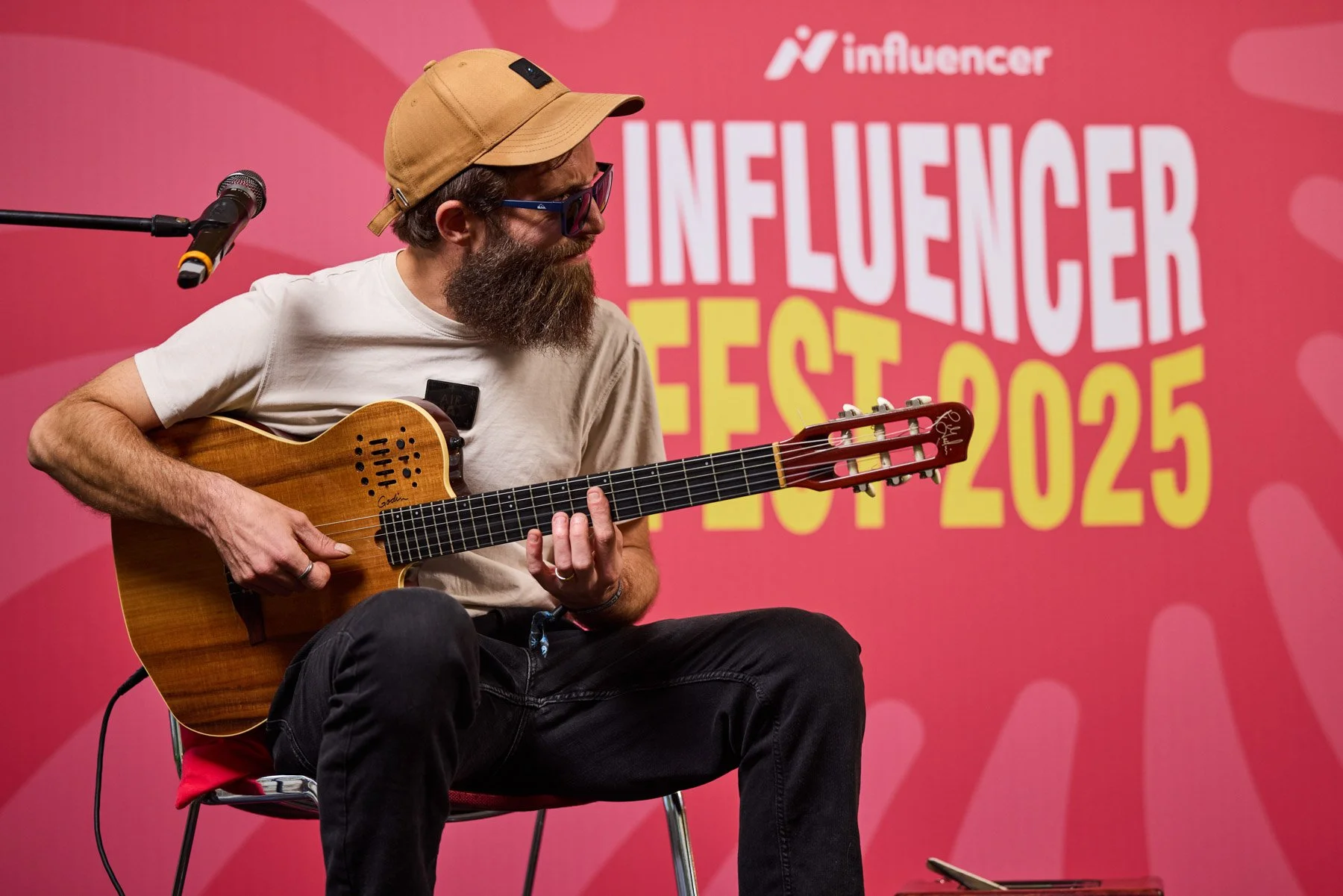 Influencer marketing event photography of guitarist
