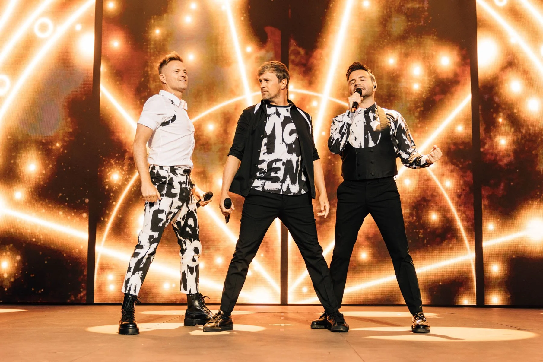 Live music photography of Westlife performing at Henley Festival