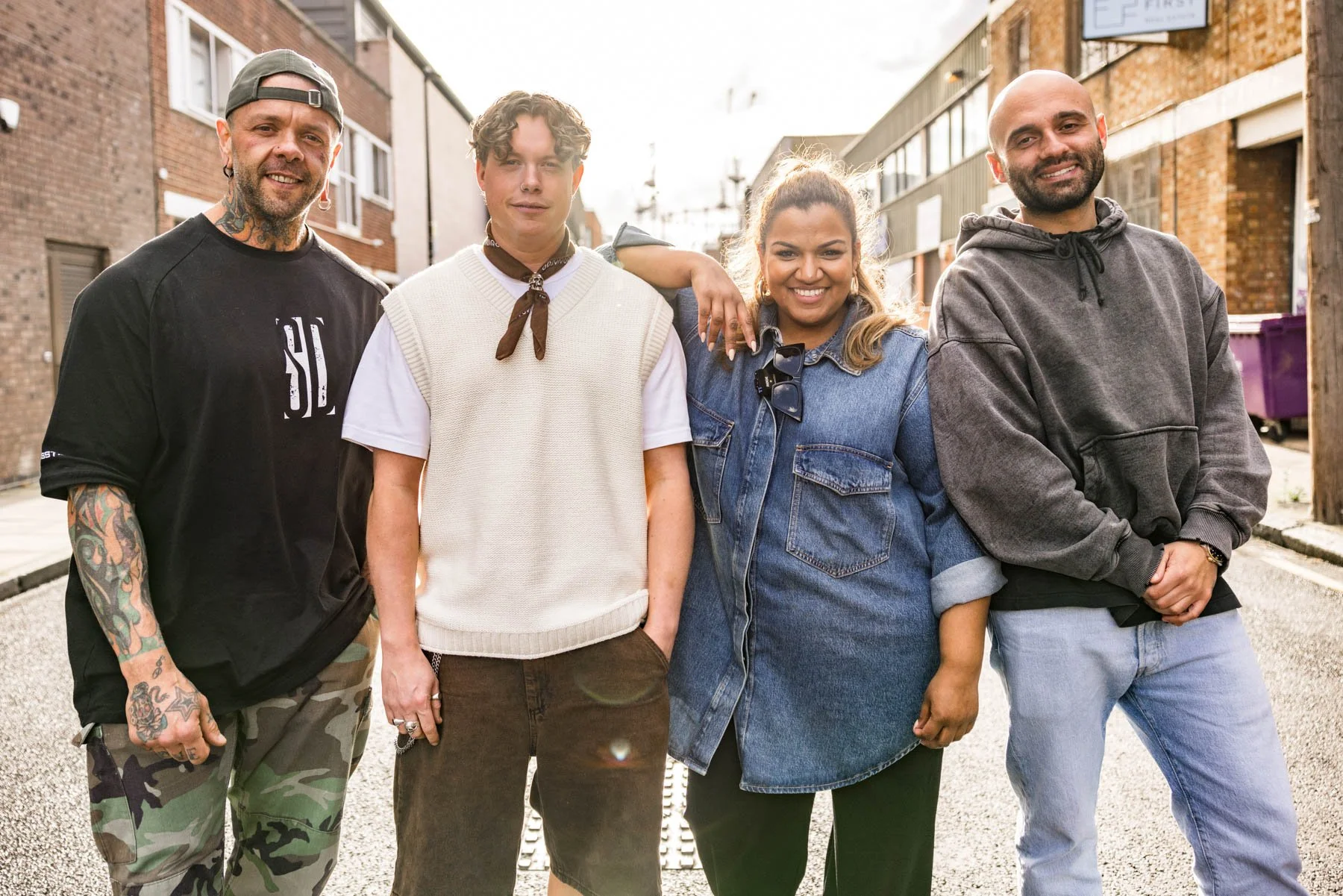 Editorial portrait of Pete Cranfield, Ky Wilson, Michelle Sultan and Tariq Howes for BaByliss Pro