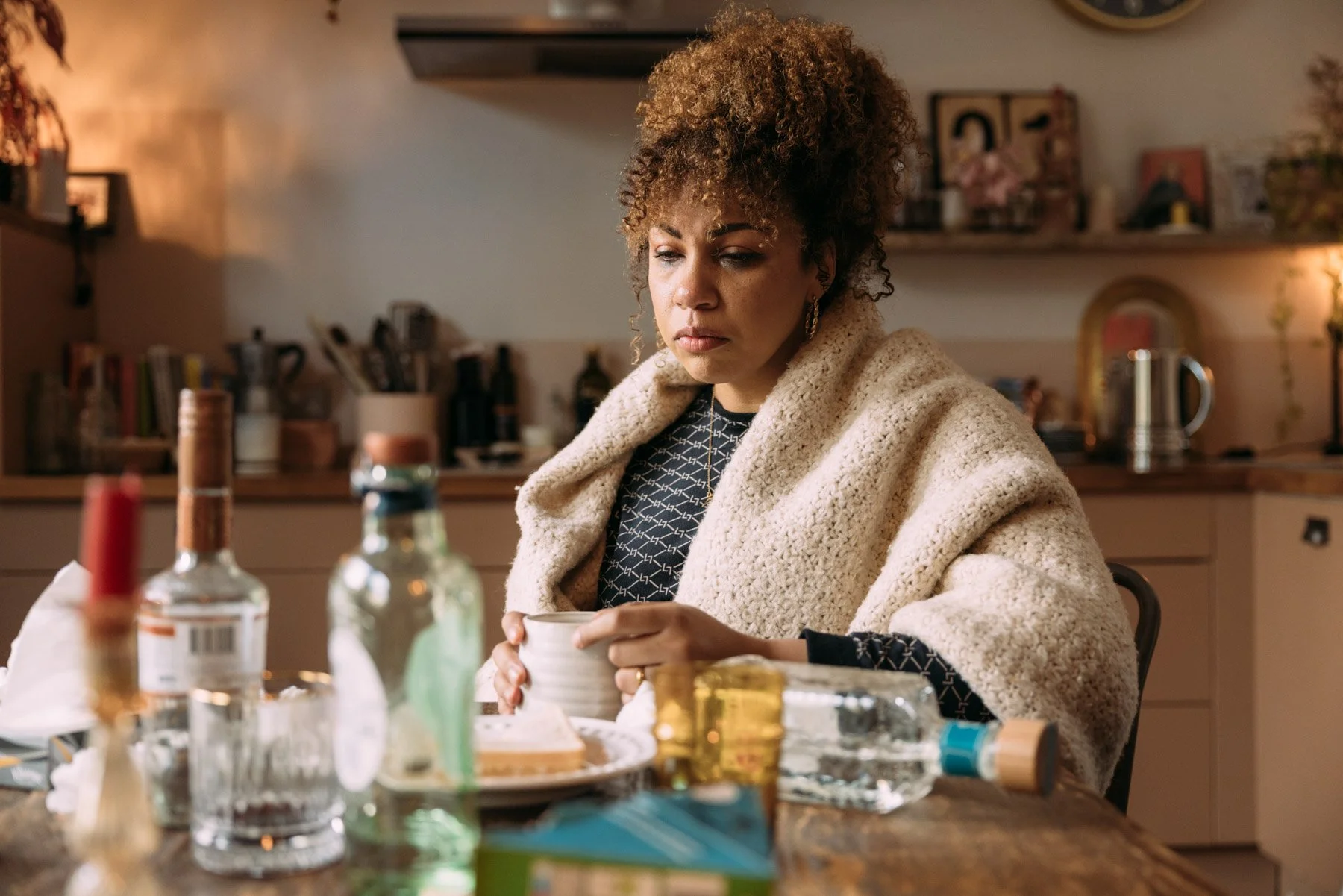 Film unit still capturing Eva Lazarus on set of The Party Is Over