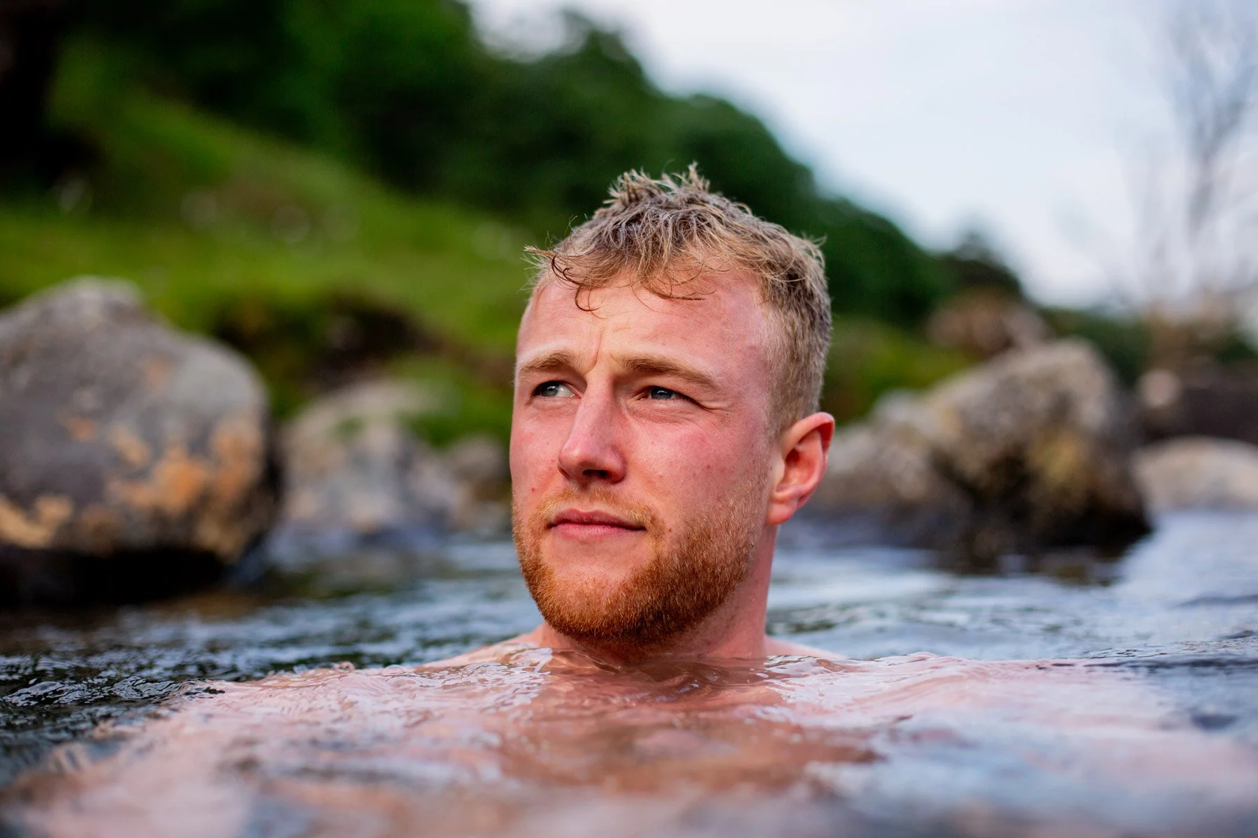 James in natural pool in Wales