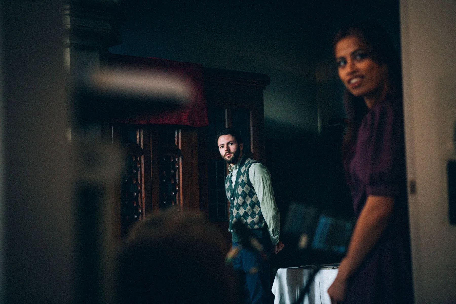 Cinematic unit still of background cast during Shmelly shoot