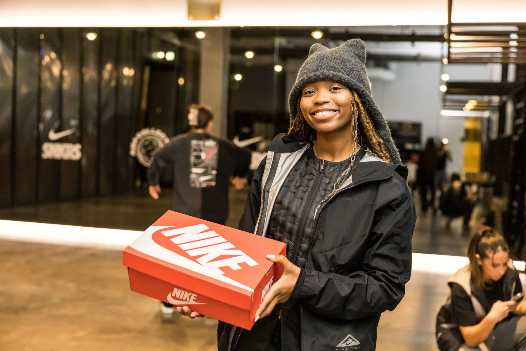 Brand event photography of guest at Nike event