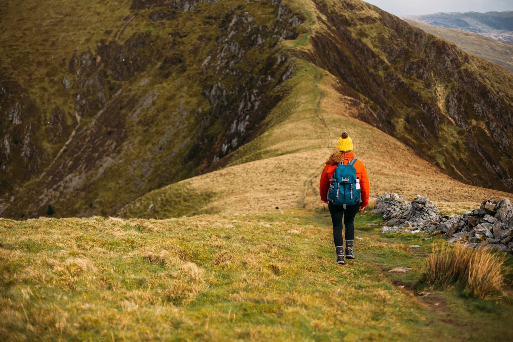Lizzy walking along the Nantlle Ridge in Wales
