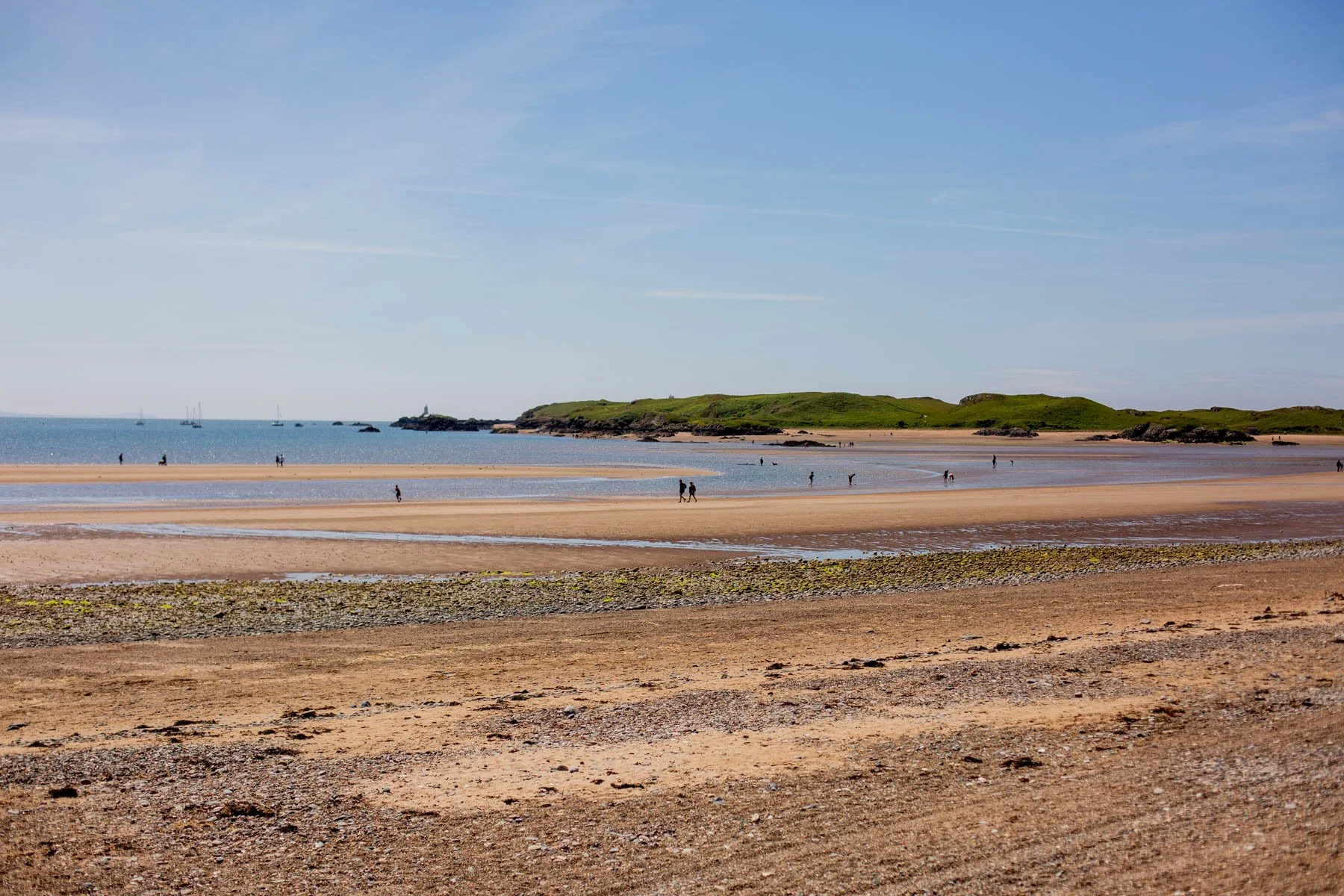 Coastal landscape of beach in Wales