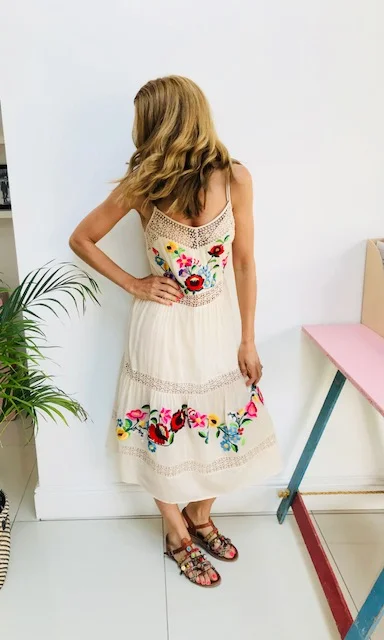 Embroidered dress: £50 ASOS Beautiful embroidery Comes up big Simple but chic