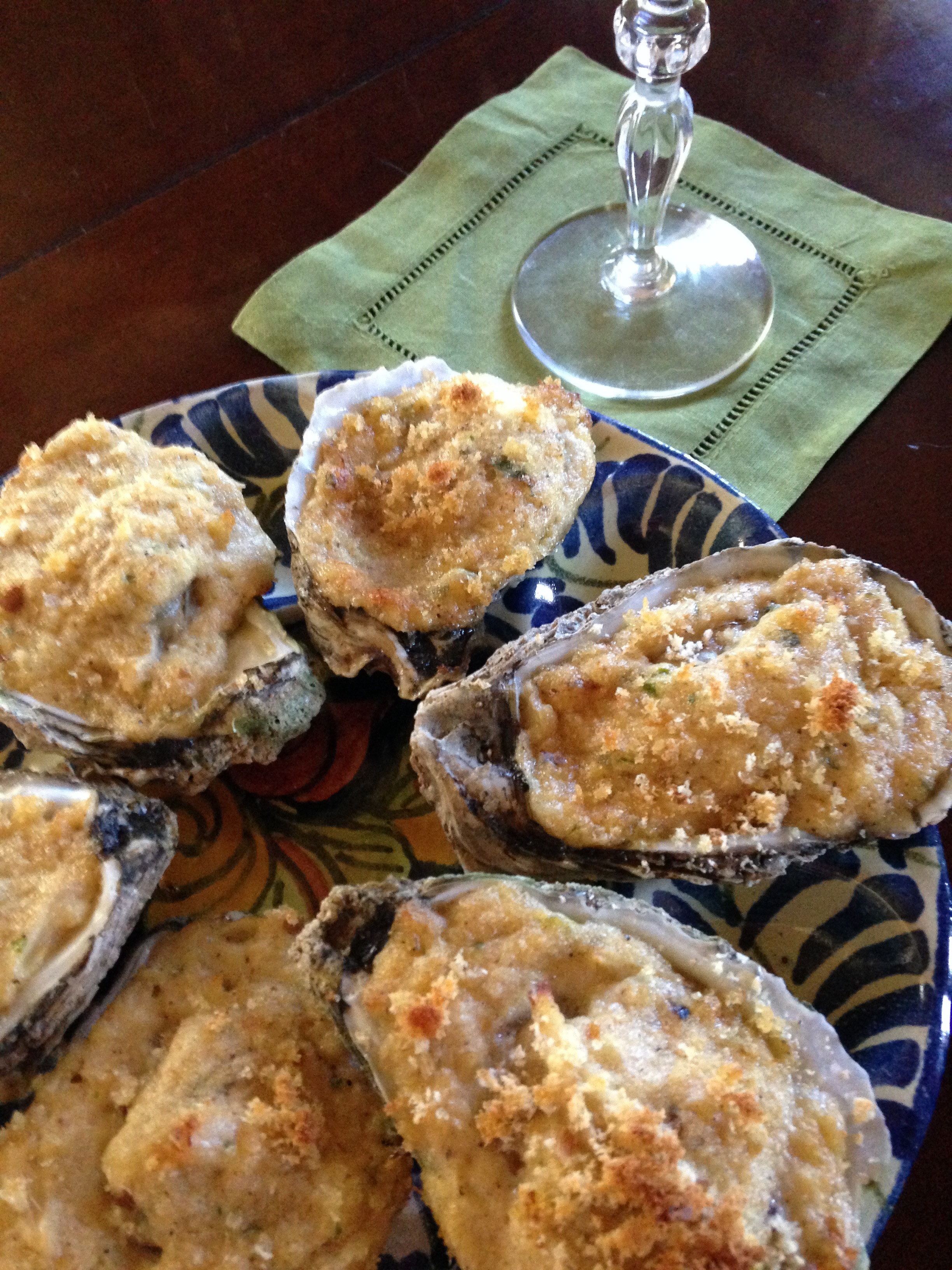 Baked Oysters On the Half Shell with Crab