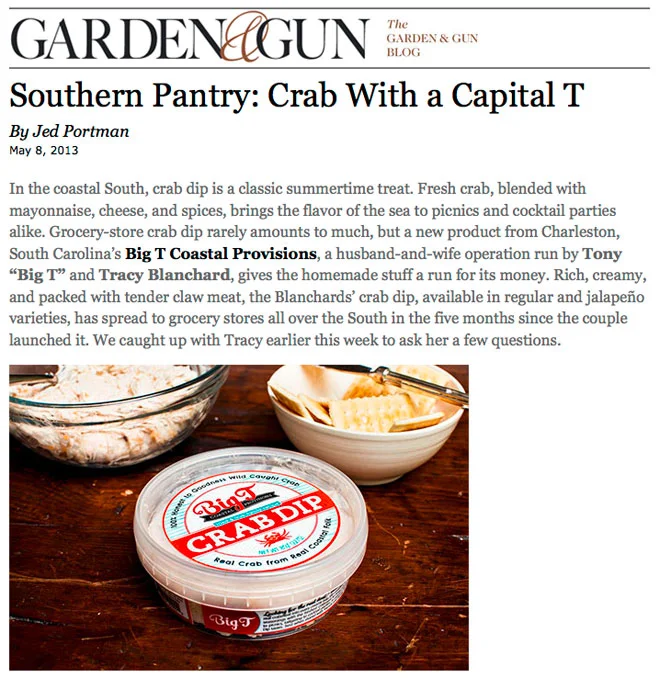 Big T in Garden & Gun's Southern Pantry
