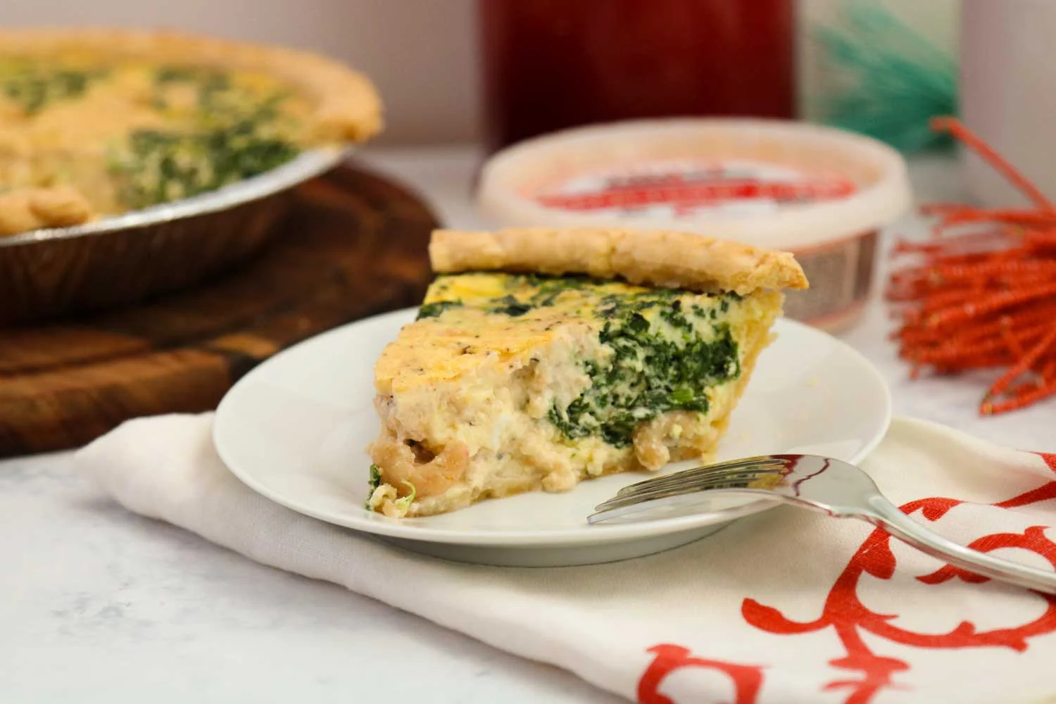 Shrimp & Spinach Quiche