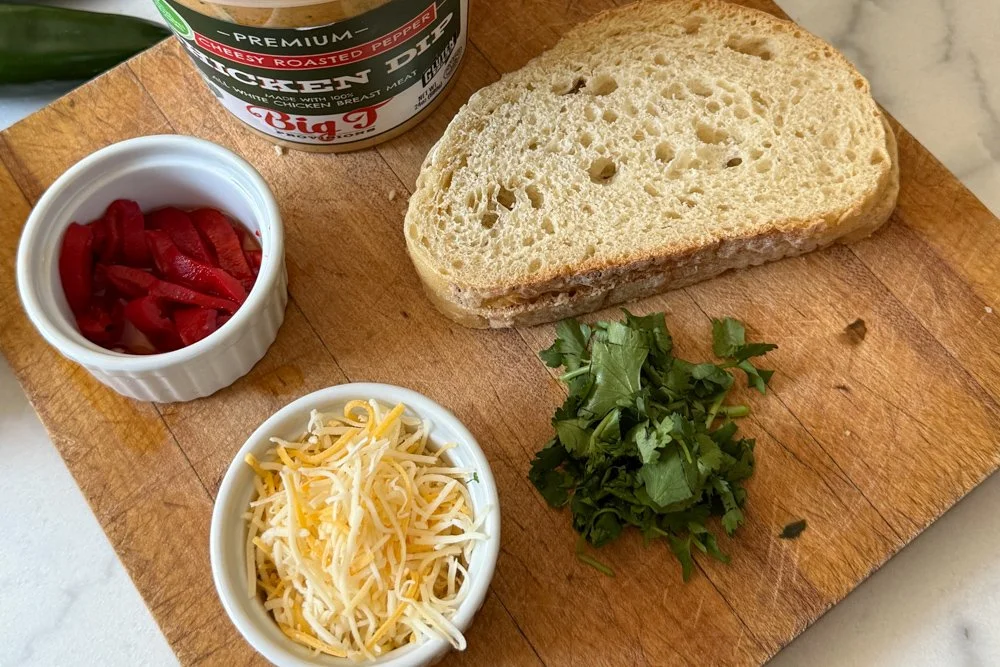 Cheesy Roasted Pepper Chicken Dip Panini Recipe