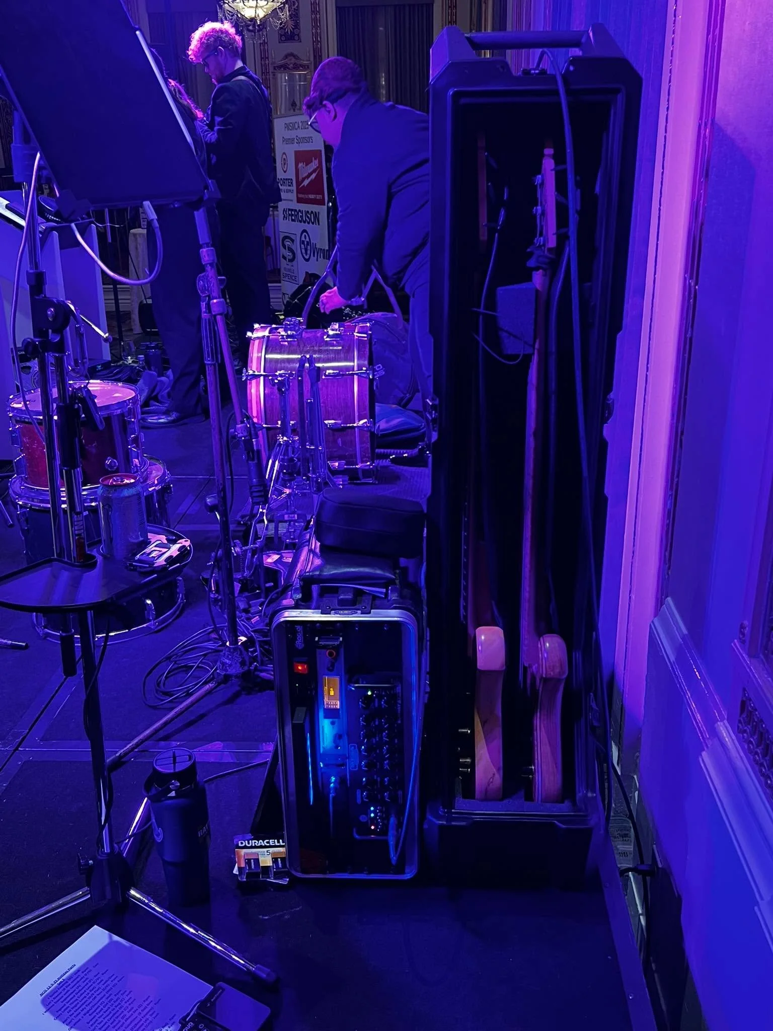 Gig setup on a private party with North Coast Orchestra 10. Should be an interesting night!