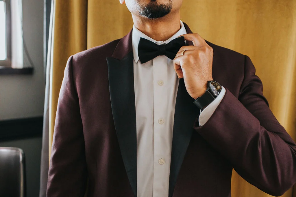 Dapper in the tux rental provided by Formally Modern