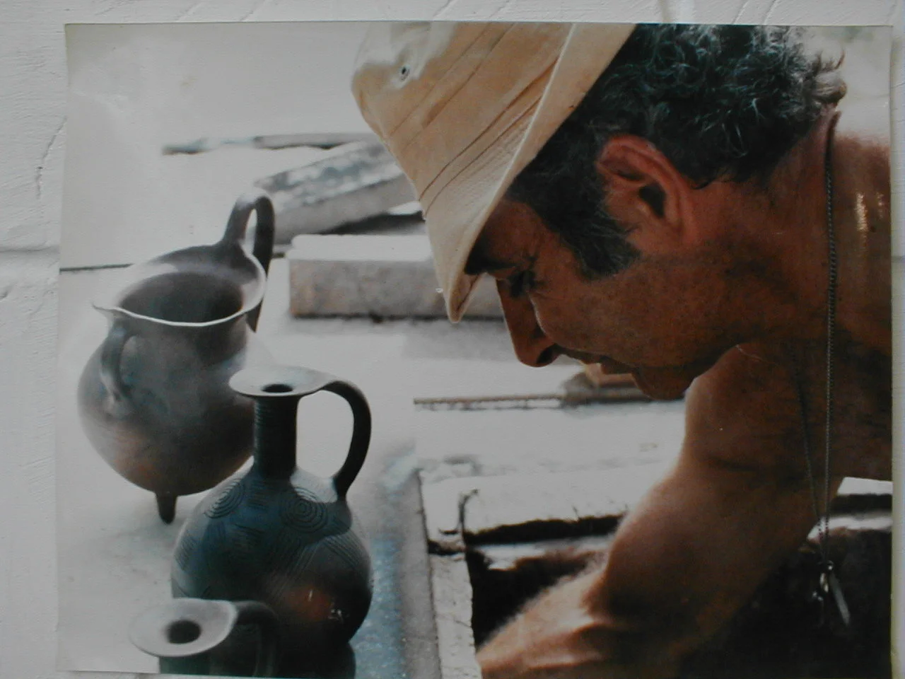Ara unloading his smoke kiln (Copy)