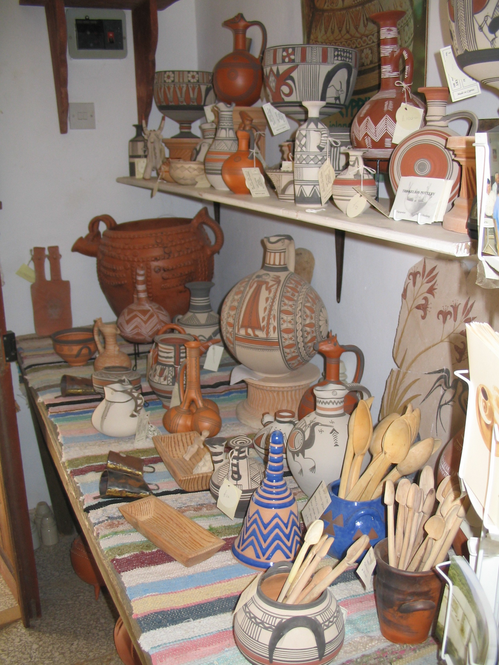 A view of our friendly and somewhat chaotic display at Triskelion Pottery (Copy)