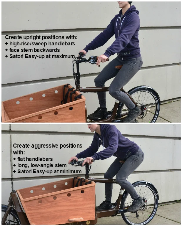 Bullitt versatility: rider position can be set up in upright, aggressive, or in-between.