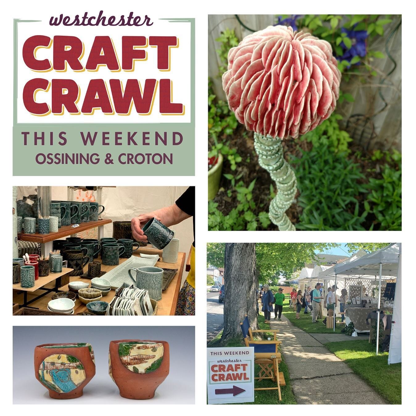 The Westchester Craft Crawl is a free artist-run outdoor studio tour spread out over 4 tour stops and featuring 50+ craft artists in clay, fiber, wood, glass, jewelry, metal and mixed media. 

Saturday 5/20 &amp; Sunday 5/21
10am-5pm
Rain or shine