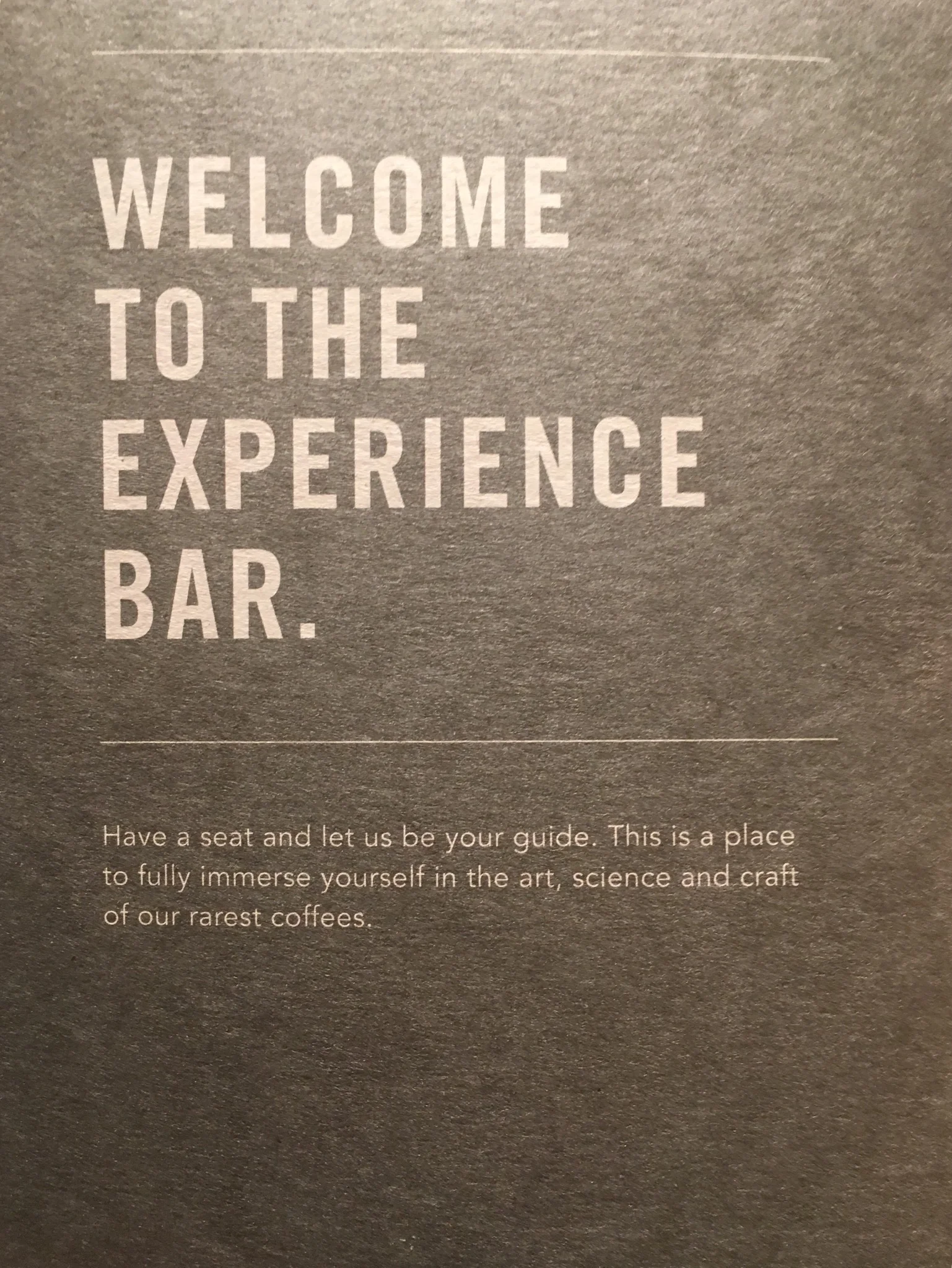 A New Coffee Experience